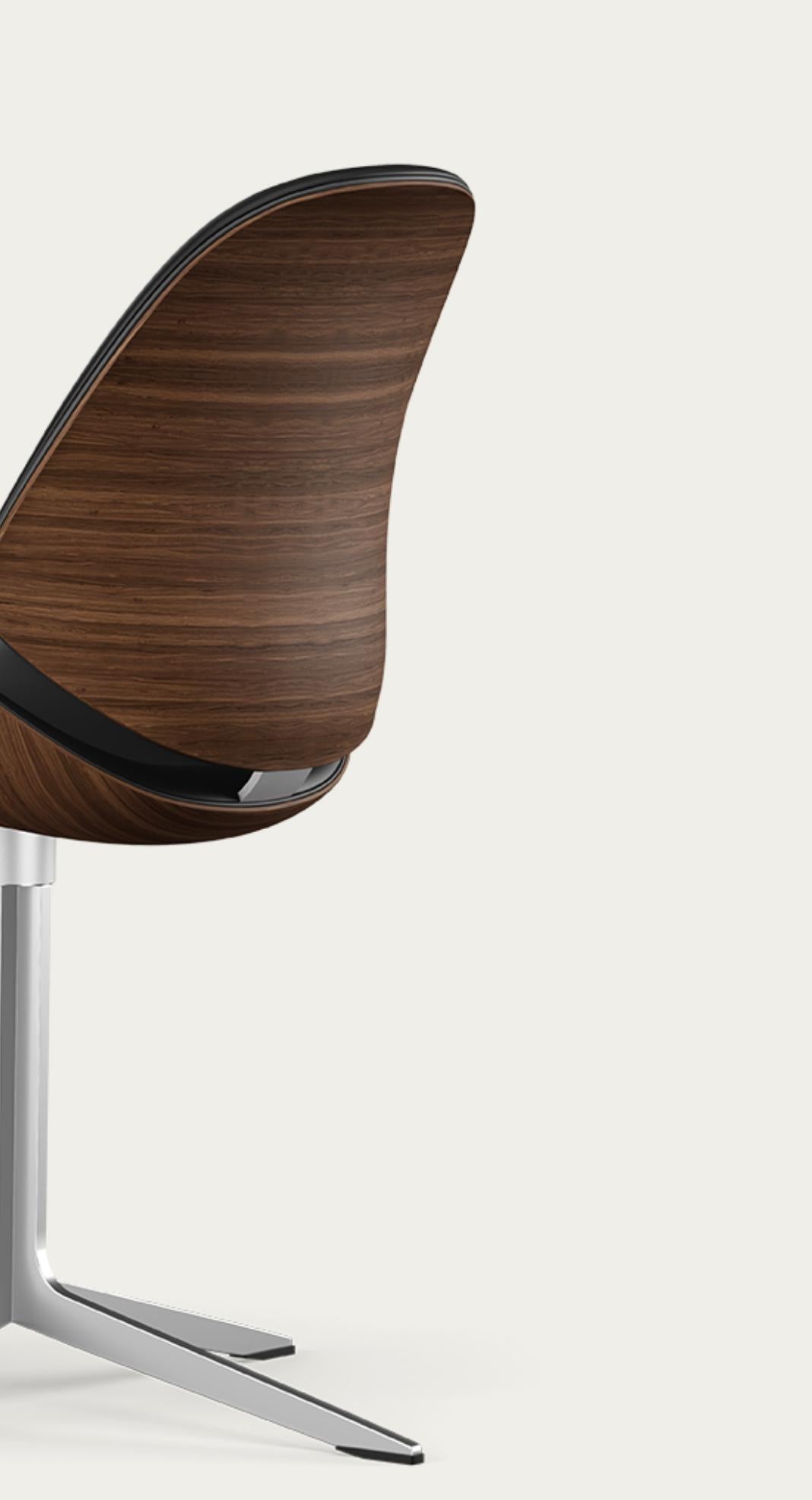 Salto and Sigsgaard Council Chair Walnut, Upholstery: Black For One Collection For Sale 1
