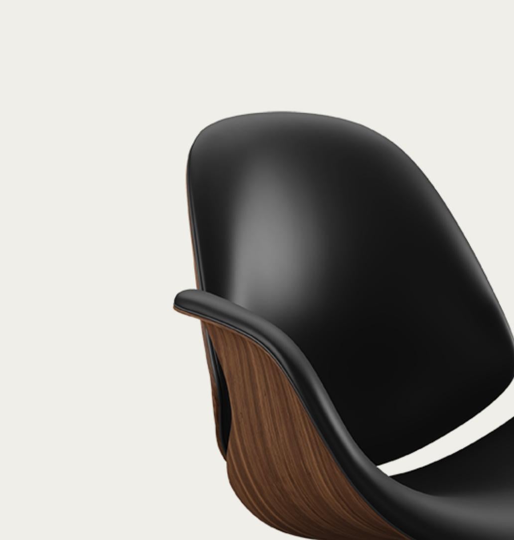 Salto and Sigsgaard Council Chair Walnut, Upholstery: Black For One Collection For Sale 2