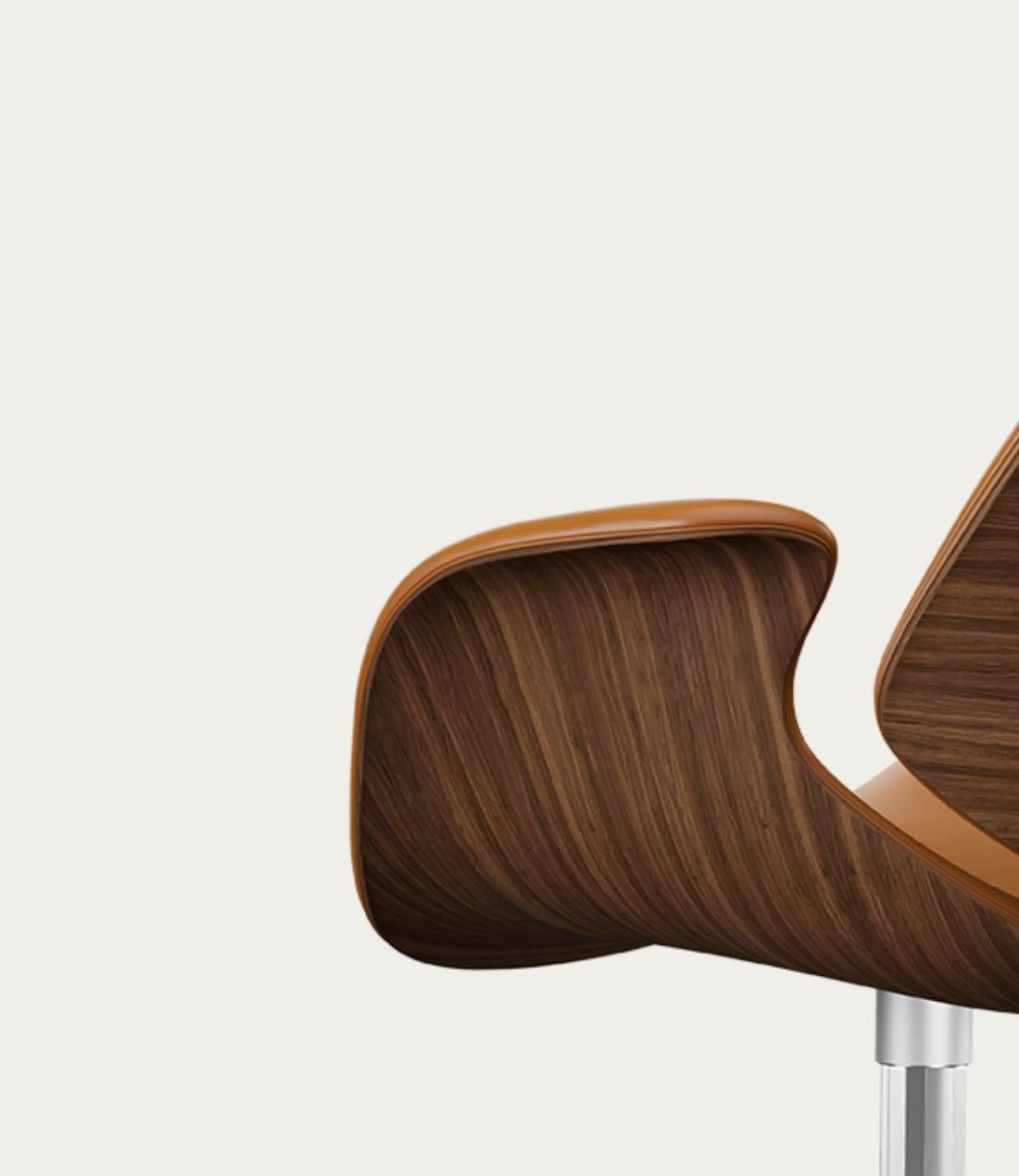 Salto and Sigsgaard Council Chair Walnut, Upholstery: Cognac For One Collection For Sale 3