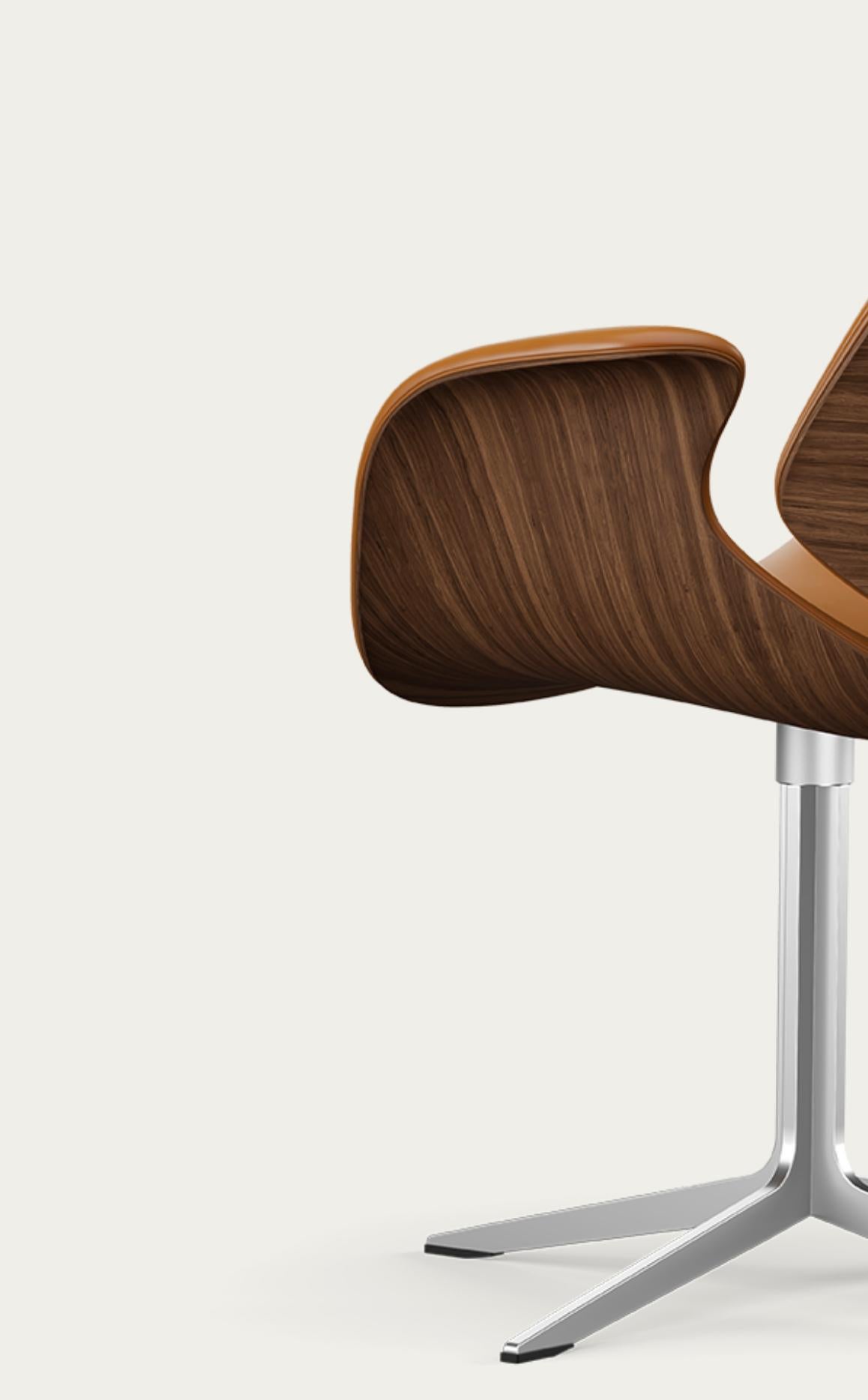 Salto and Sigsgaard Council Chair Walnut, Upholstery: Cognac For One Collection For Sale 4
