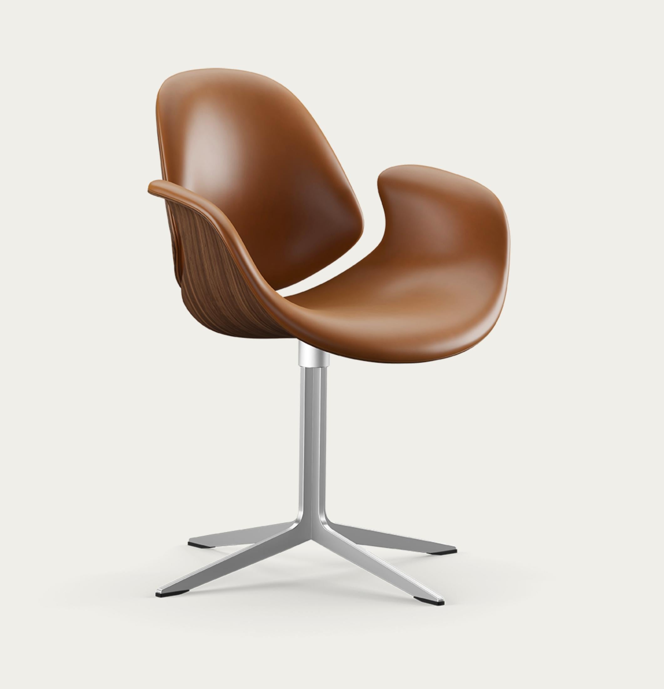 Mid-Century Modern Salto and Sigsgaard Council Chair Walnut, Upholstery: Cognac For One Collection For Sale
