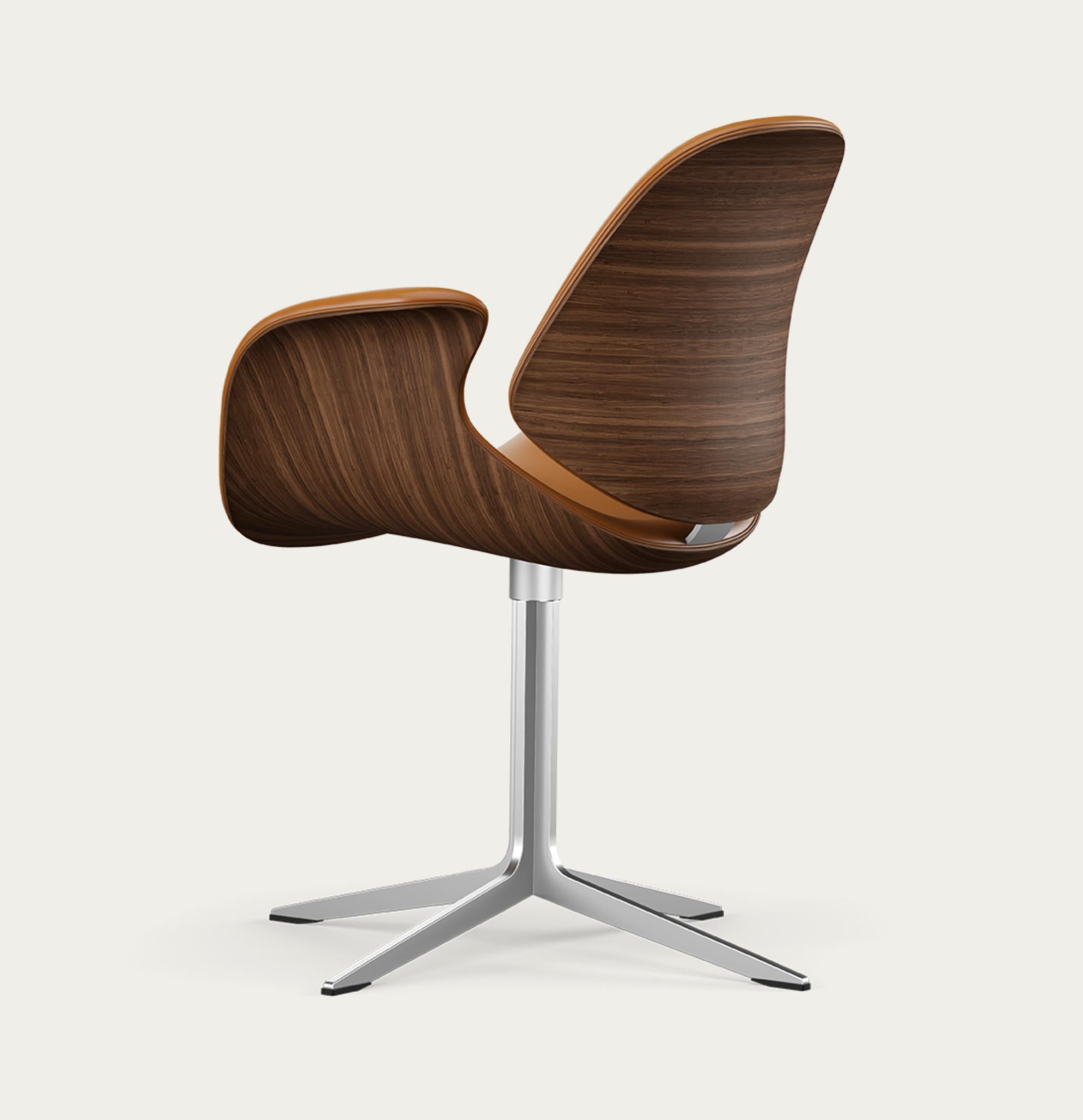 Danish Salto and Sigsgaard Council Chair Walnut, Upholstery: Cognac For One Collection For Sale