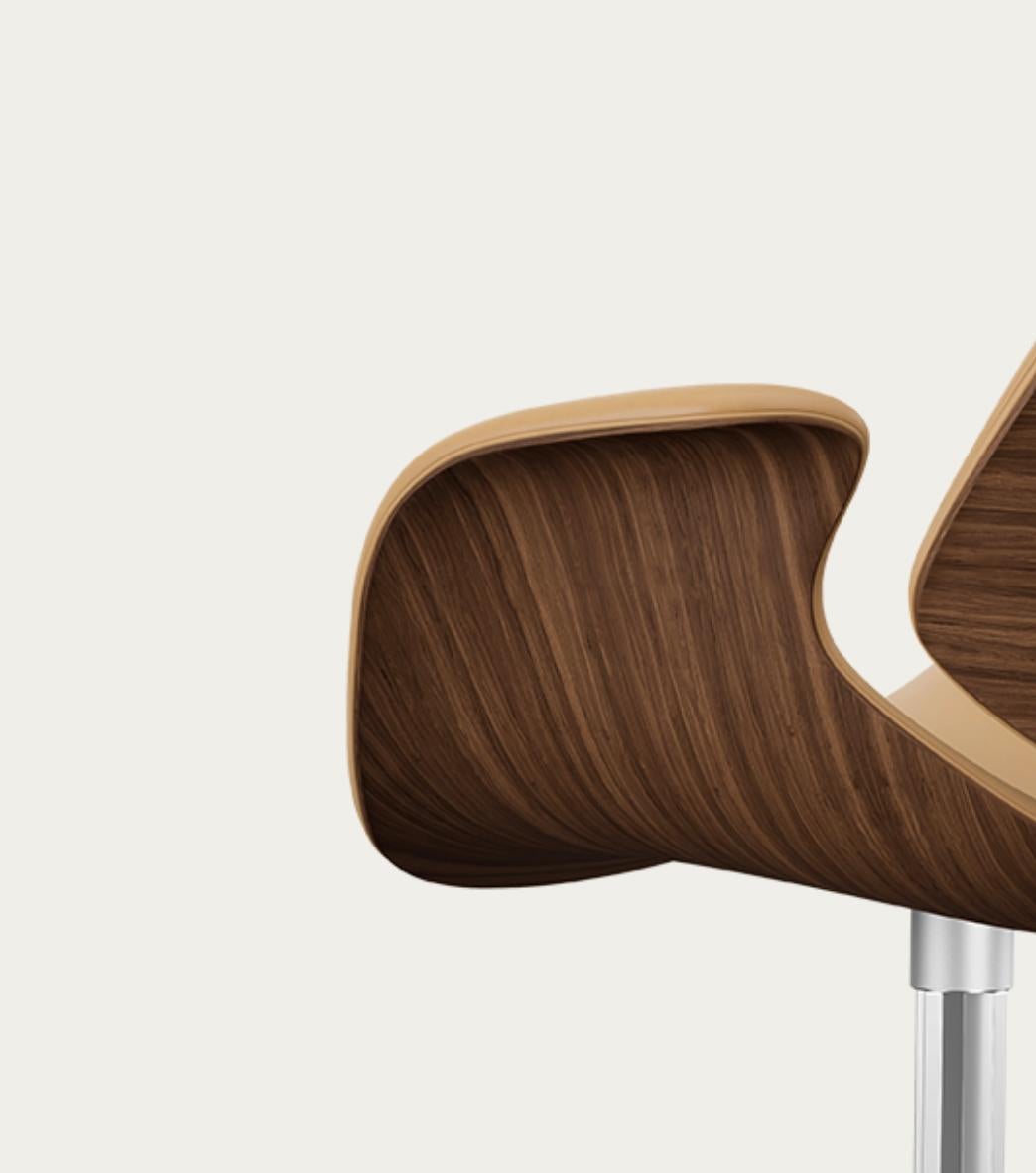 Contemporary Salto and Sigsgaard Council Chair Walnut, Upholstery: Sand For One Collection For Sale