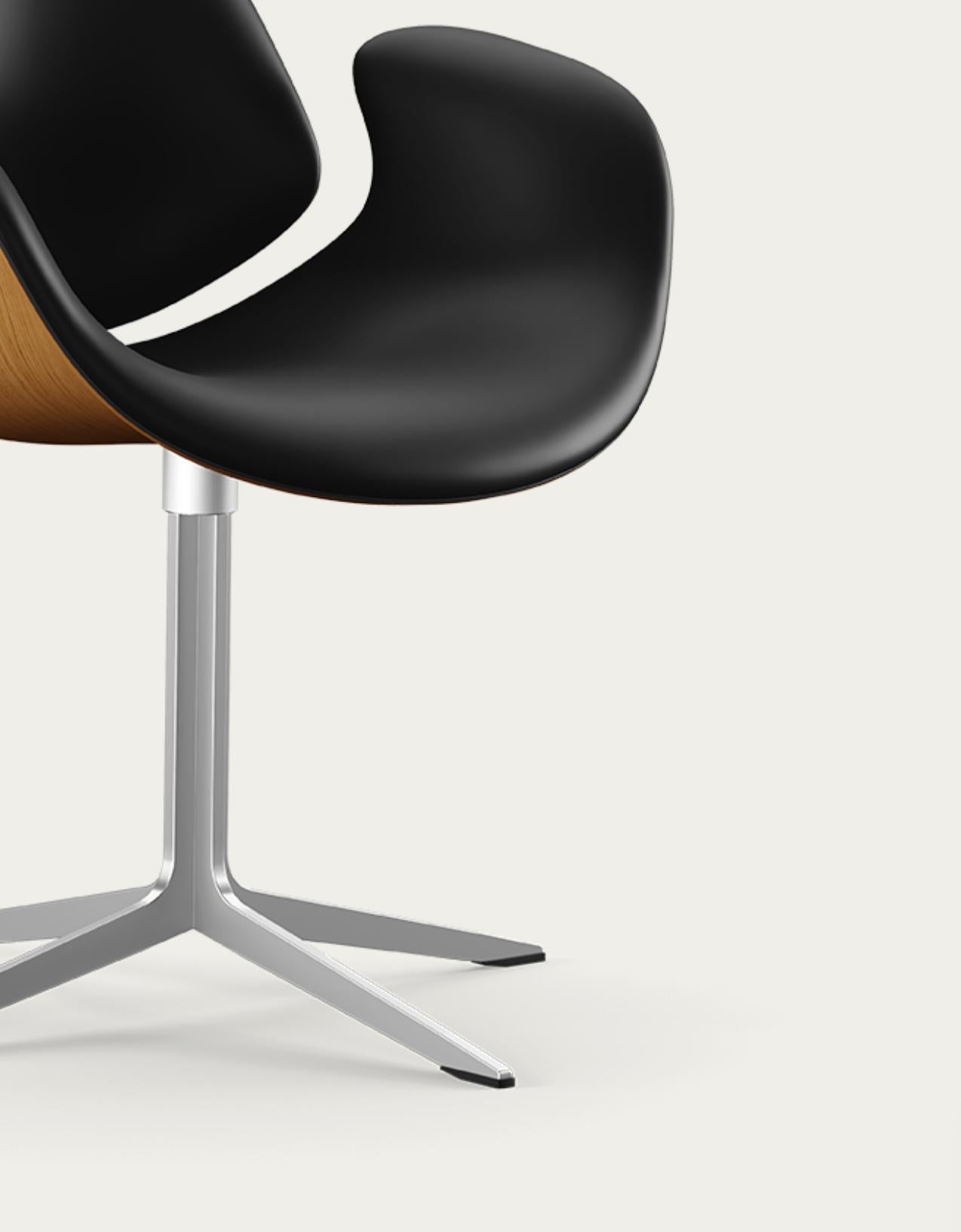 Salto and Sigsgaard Council Chair Wood:Oak Upholstery: Black For One Collection For Sale 4