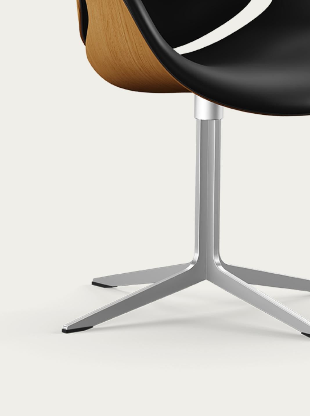 Salto and Sigsgaard Council Chair Wood:Oak Upholstery: Black For One Collection For Sale 5