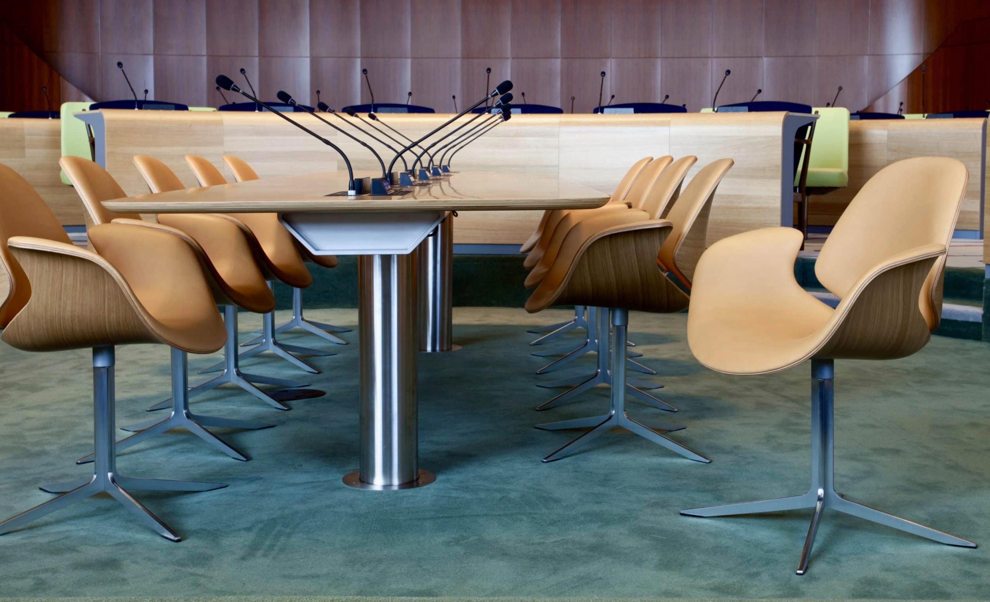 Salto and Sigsgaard Council Chair Wood:Oak Upholstery: Black For One Collection For Sale 8
