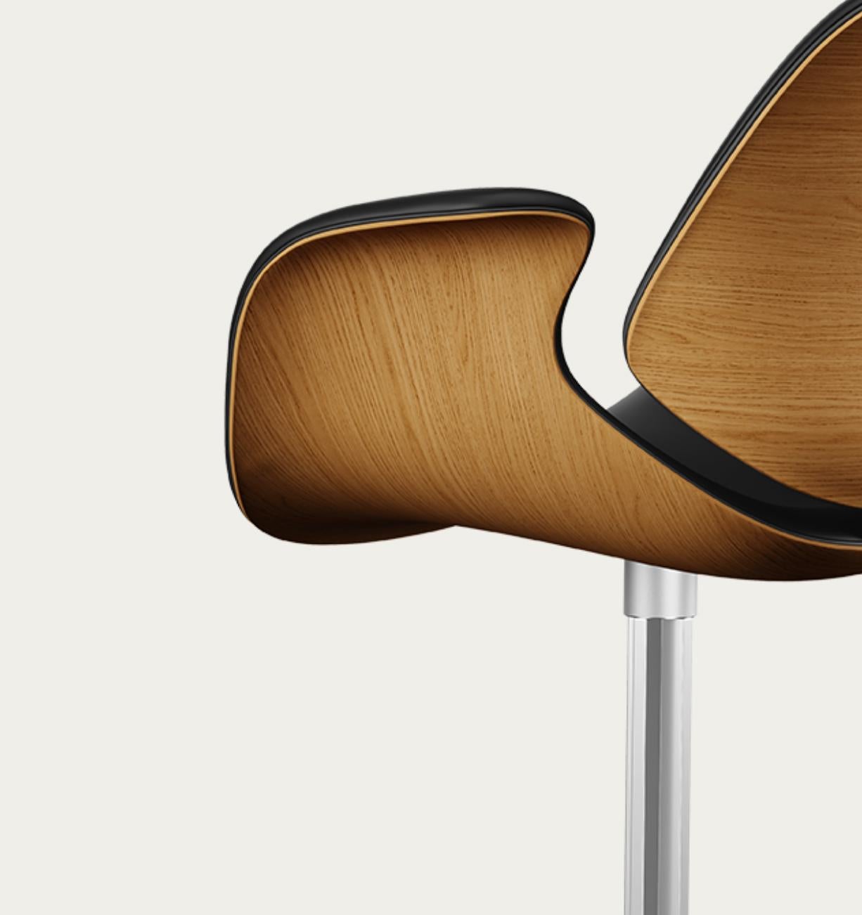 Contemporary Salto and Sigsgaard Council Chair Wood:Oak Upholstery: Black For One Collection For Sale