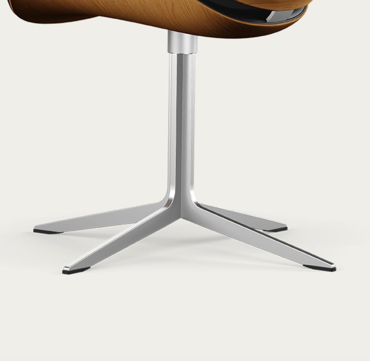 Metal Salto and Sigsgaard Council Chair Wood:Oak Upholstery: Black For One Collection For Sale
