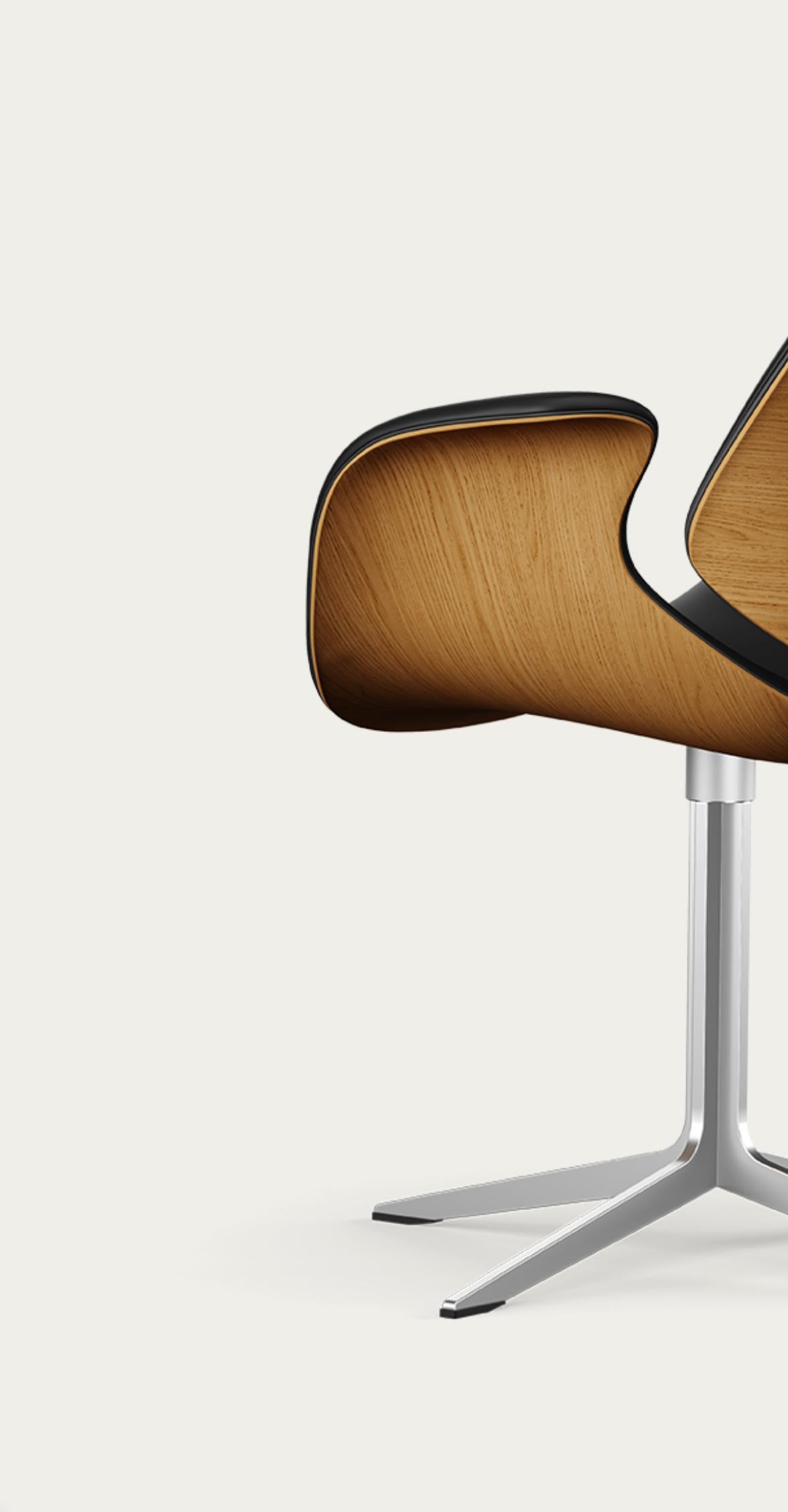 Salto and Sigsgaard Council Chair Wood:Oak Upholstery: Black For One Collection For Sale 1