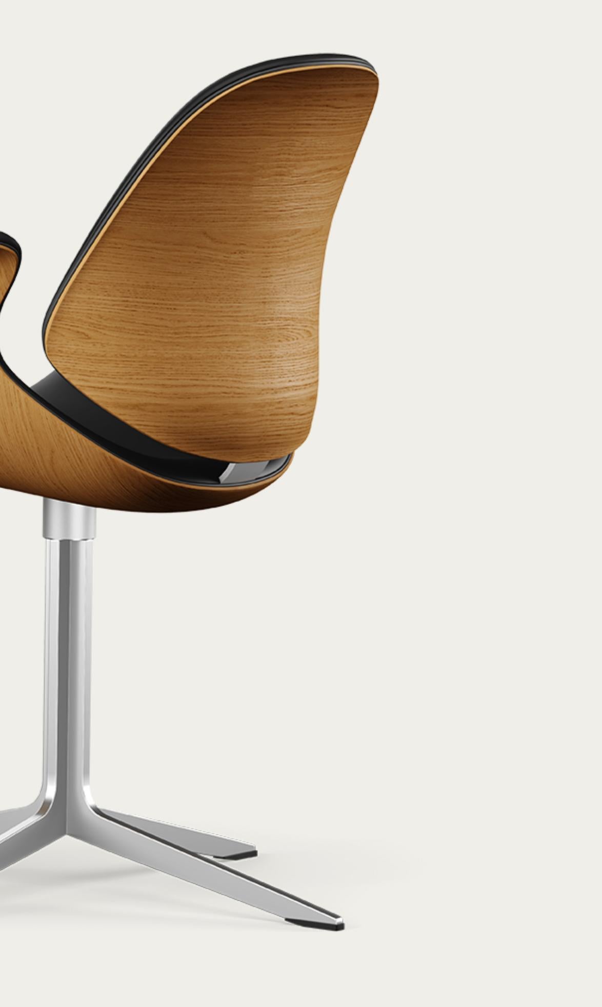 Salto and Sigsgaard Council Chair Wood:Oak Upholstery: Black For One Collection For Sale 2