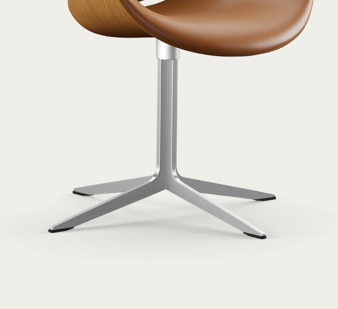 Salto and Sigsgaard Council Chair Wood:Oak Upholstery: Cognac For One Collection For Sale 5