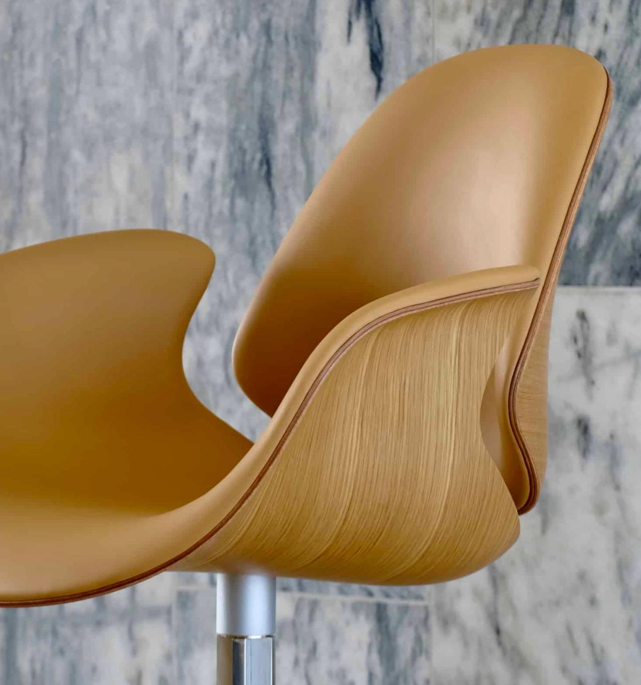 Salto and Sigsgaard Council Chair Wood:Oak Upholstery: Cognac For One Collection For Sale 13