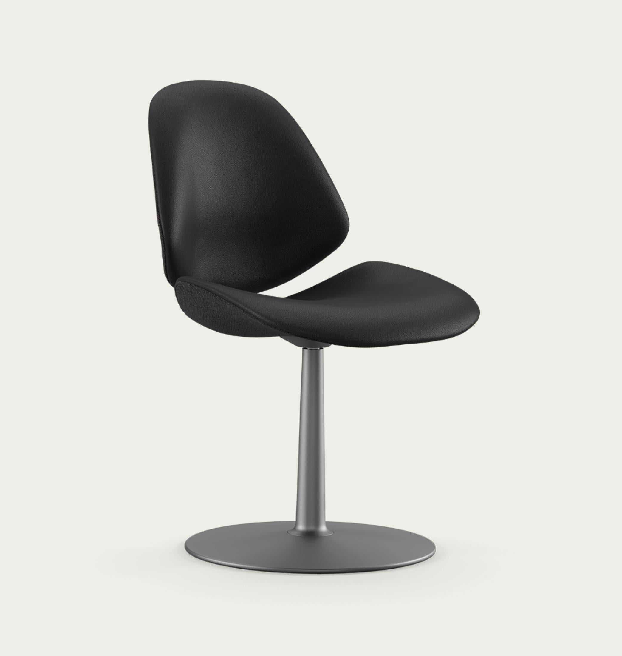Salto and Sigsgaard Council Family Salon Chair Base: Graphite, Duo Upholstery: Front: Prestige Black + Back: Re-Wool 198 For One Collection

Discover the Council Salon Chair Swivel Base, the perfect seating solution for meeting, dining or waiting