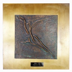 "Salto" Pilar de la Vega Martinez bronze sculpture on panel