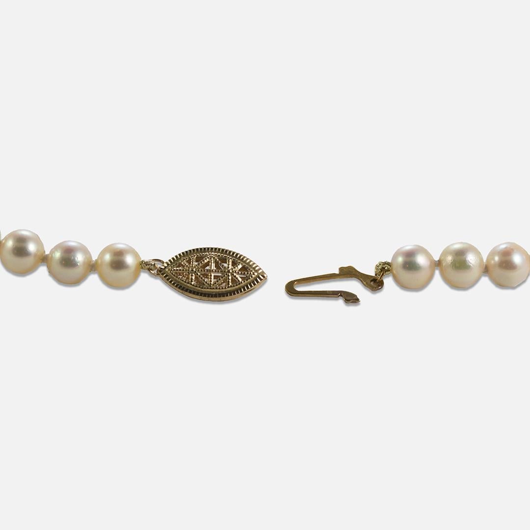 Uncut Saltwater Pearl Necklace with Gold-Filled Clasp For Sale