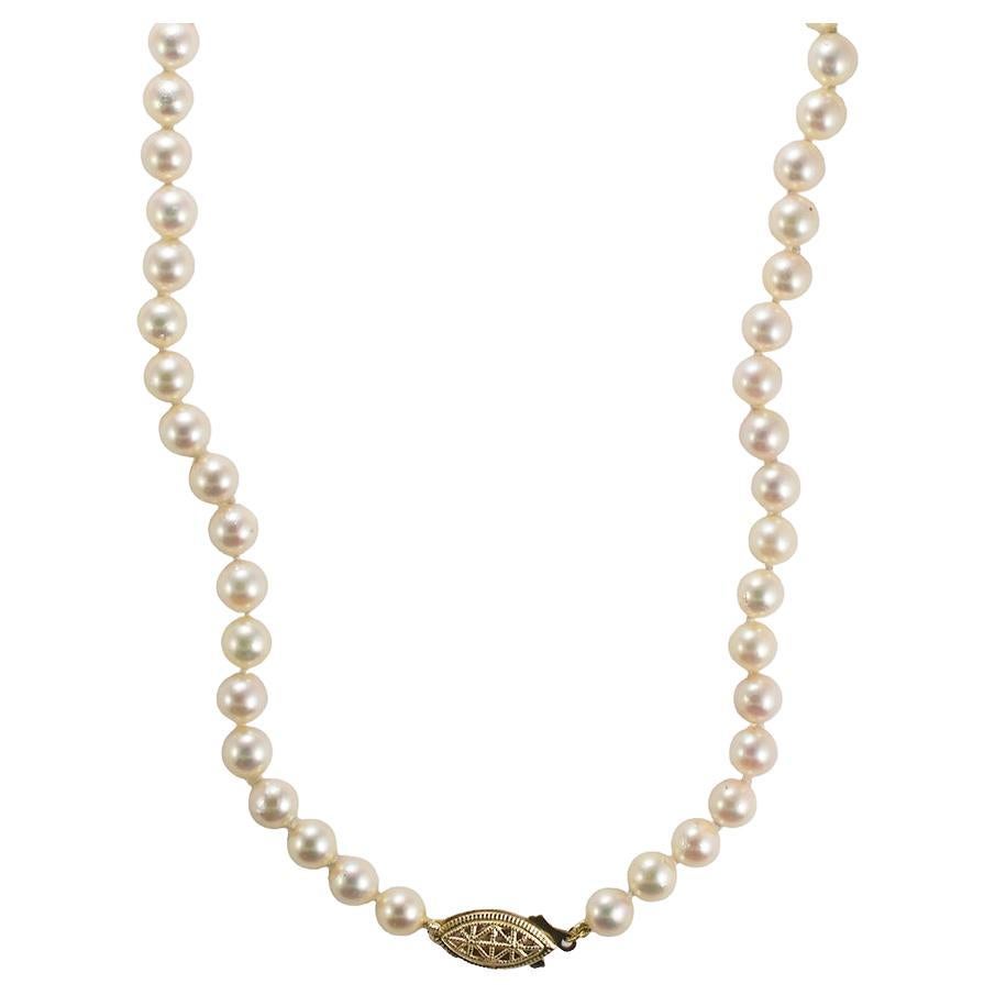 Saltwater Pearl Necklace with Gold-Filled Clasp