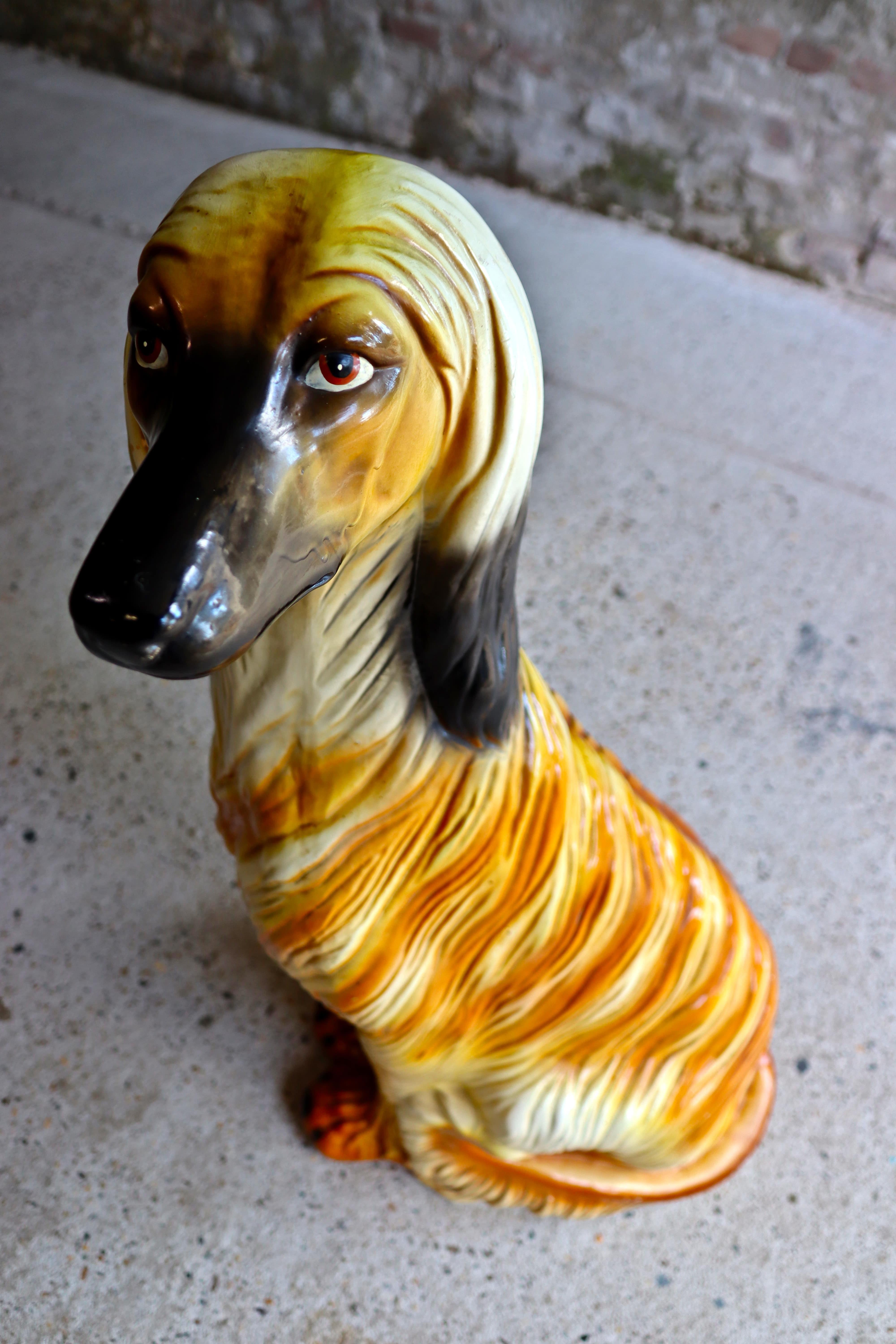 Saluki Windhund - Keramik - Statue - 1980er Jahre im Angebot 2