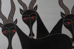 Salum Mussa, African Tingatinga School Composition, Oil on Board, 1970s