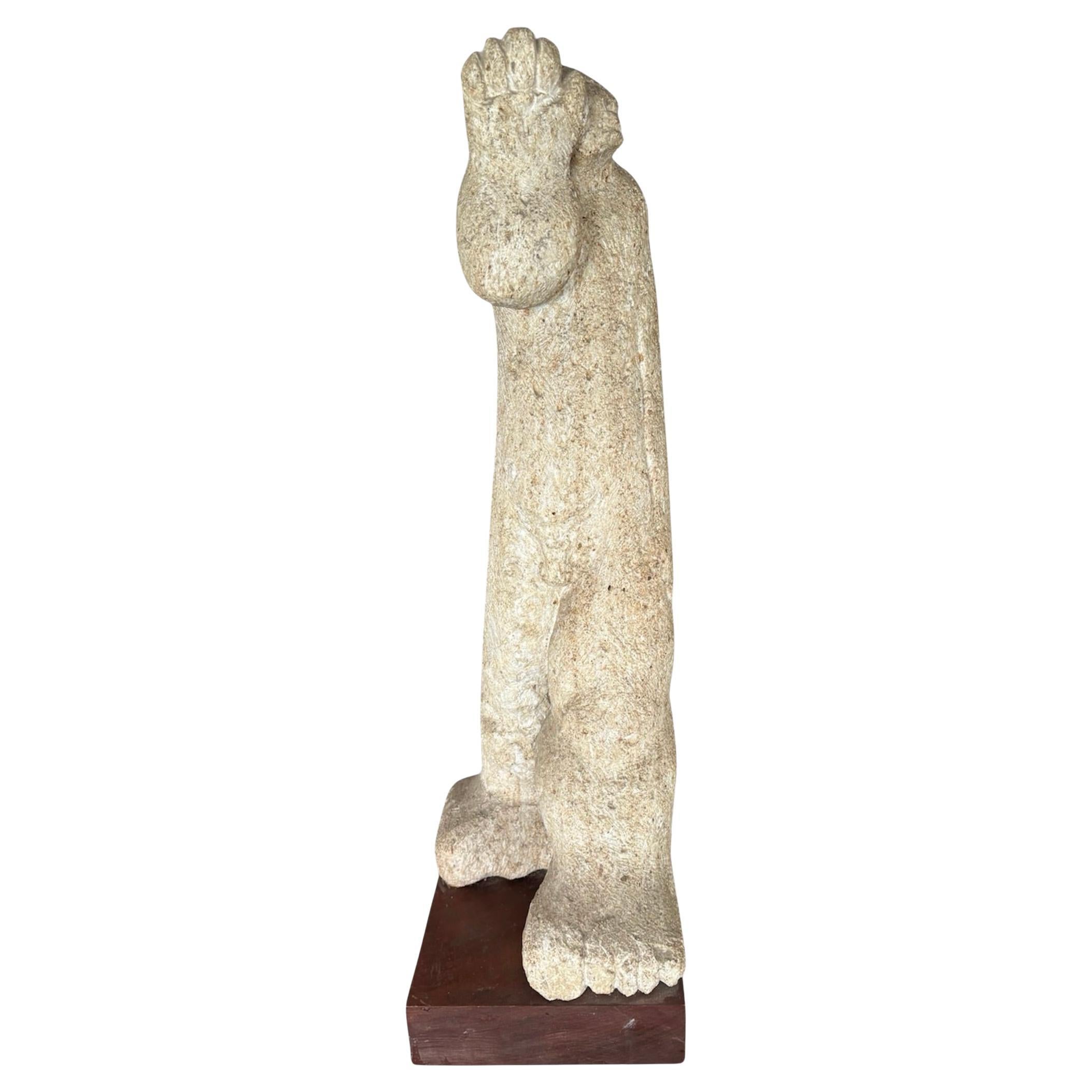 'Salut', Stone sculpture by Jacques Trouvé, France, 1972