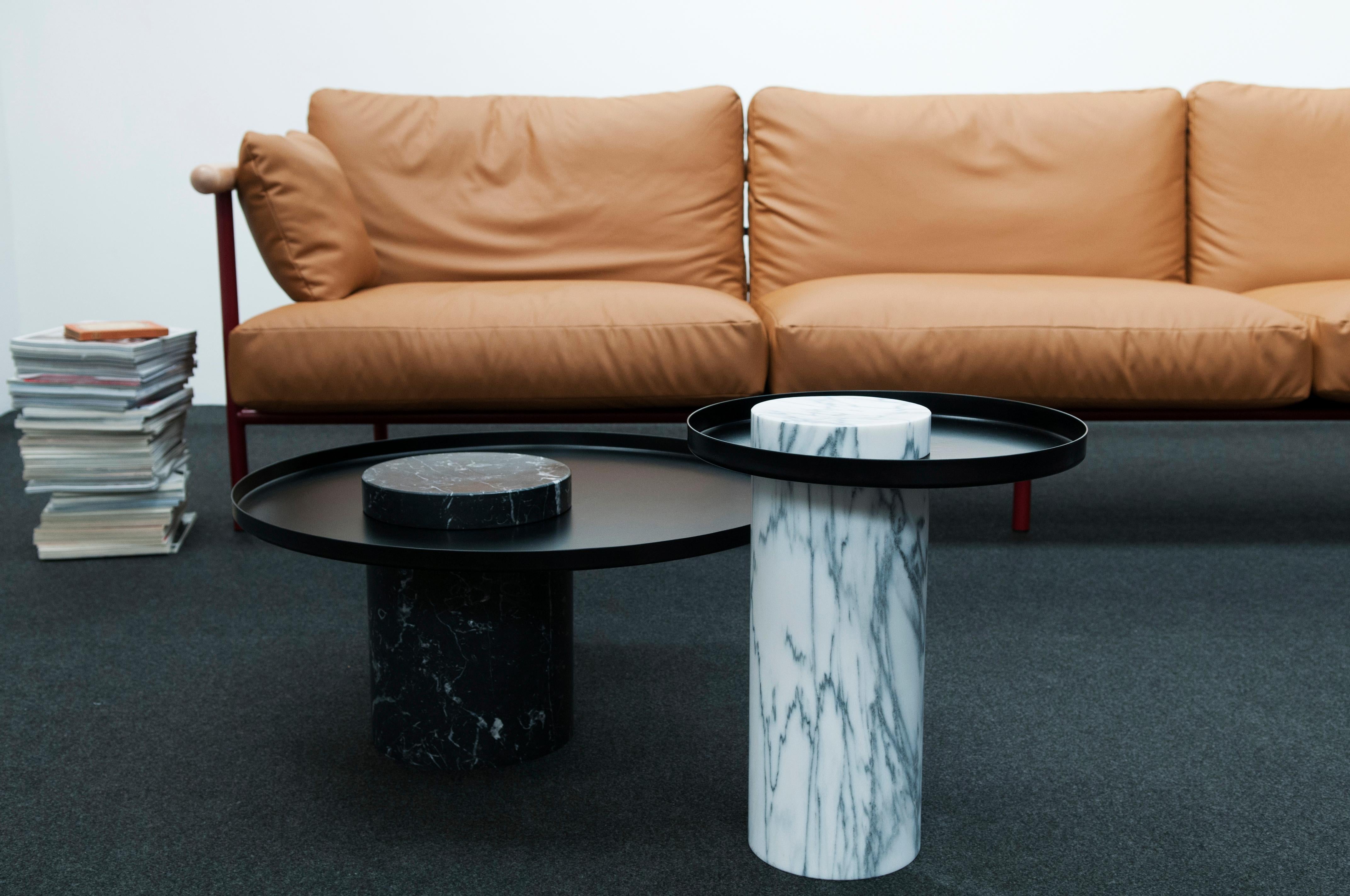 Contemporary Salute, Low Marquina & Mat Black by Sebastian Herkner for La Chance For Sale