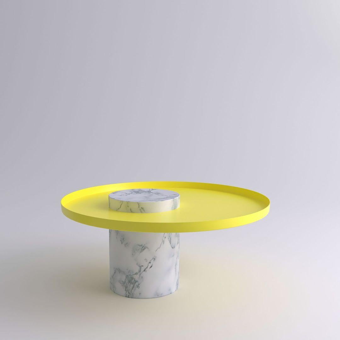 Salute is a family of tables mixing marble and metal for a high visual impact. As an occasional table, Salute is the perfect companion to your iconic armchair or next to a comfy sofa, with its clean lines and yet strong personality.As a combination