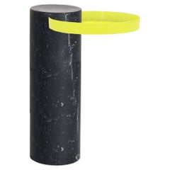Salute Table Black Marble Column Yellow Tray by La Chance