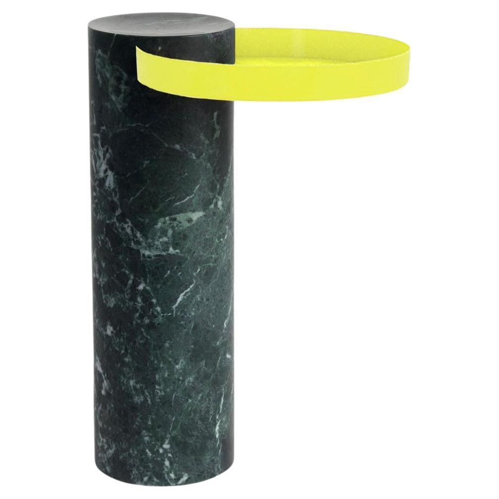 Salute Green Marble Column Yellow Tray By La Chance For Sale