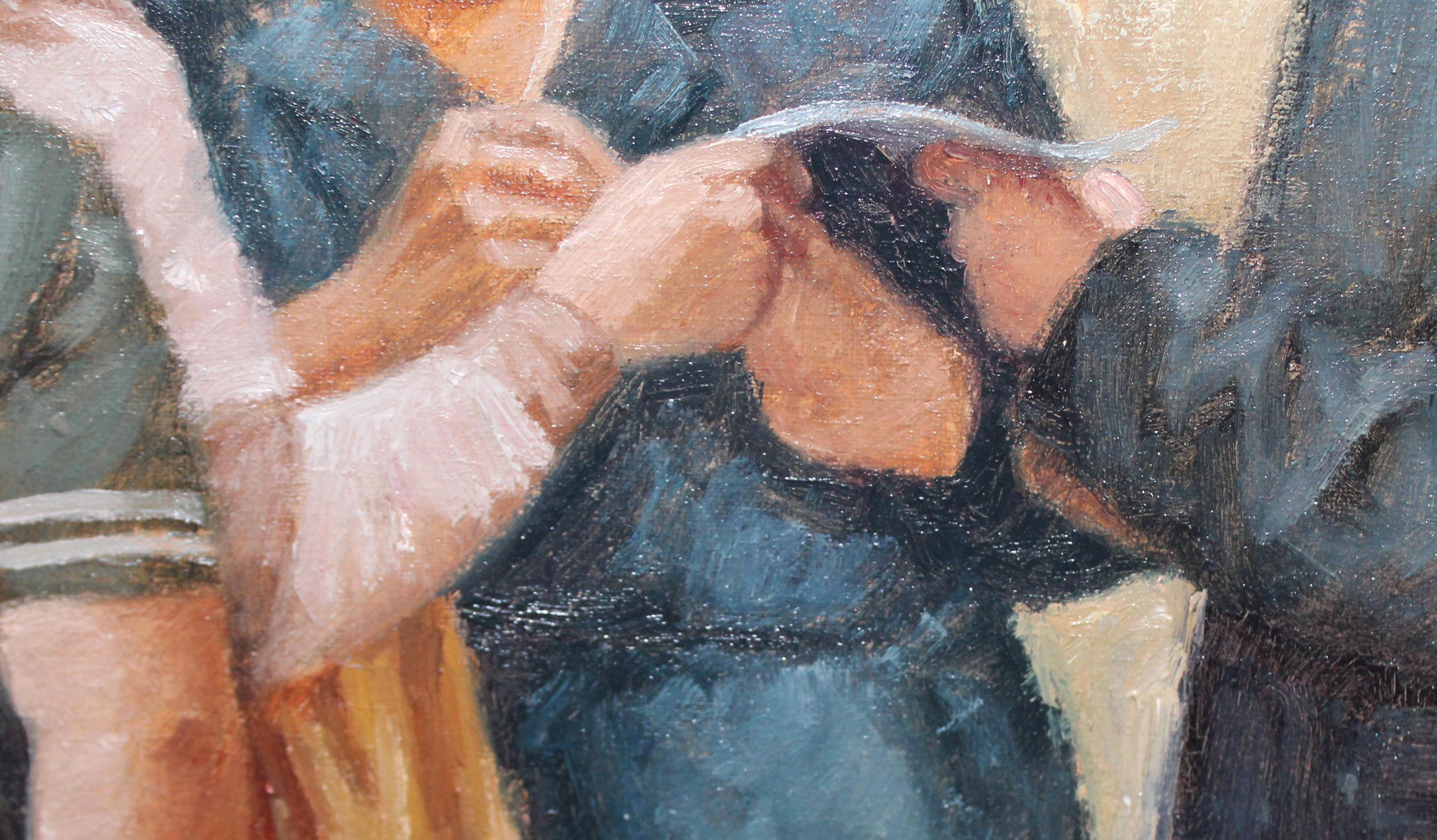 Óleo sobre tela - Los consejos del Sacerdote im Angebot 6