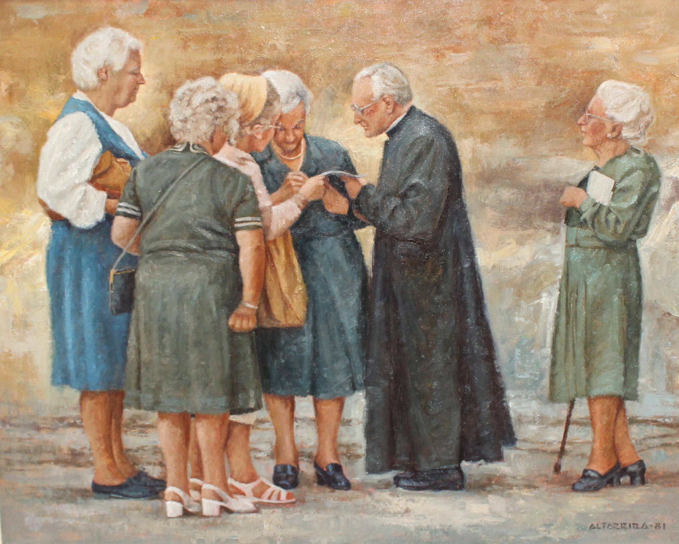Óleo sobre tela - Los consejos del Sacerdote – Painting von Salvador Altarriba