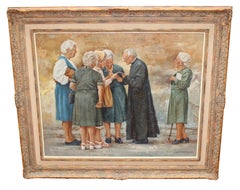 Óleo sobre tela - Los consejos del Sacerdote