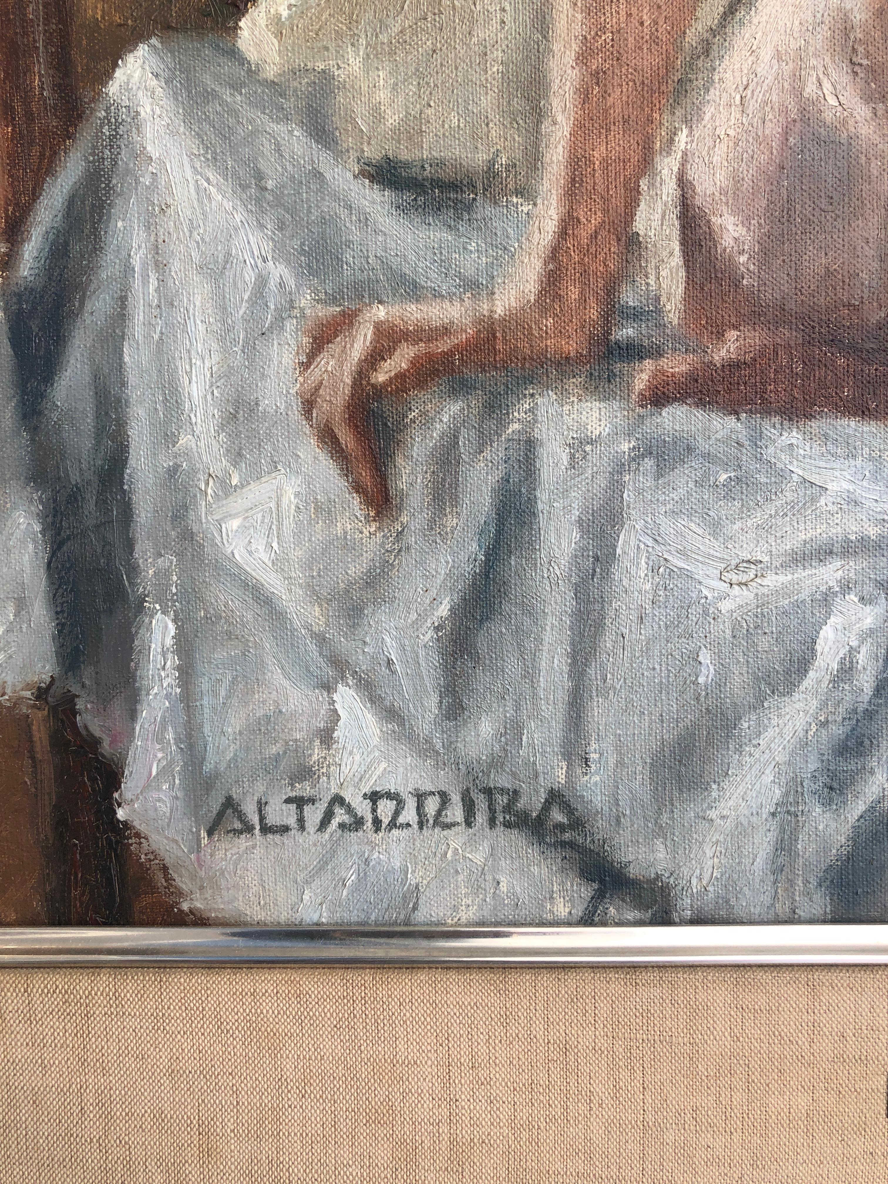 Pittura ad olio su tela di una donna nuda - Painting Impressionismo di Salvador Altarriba