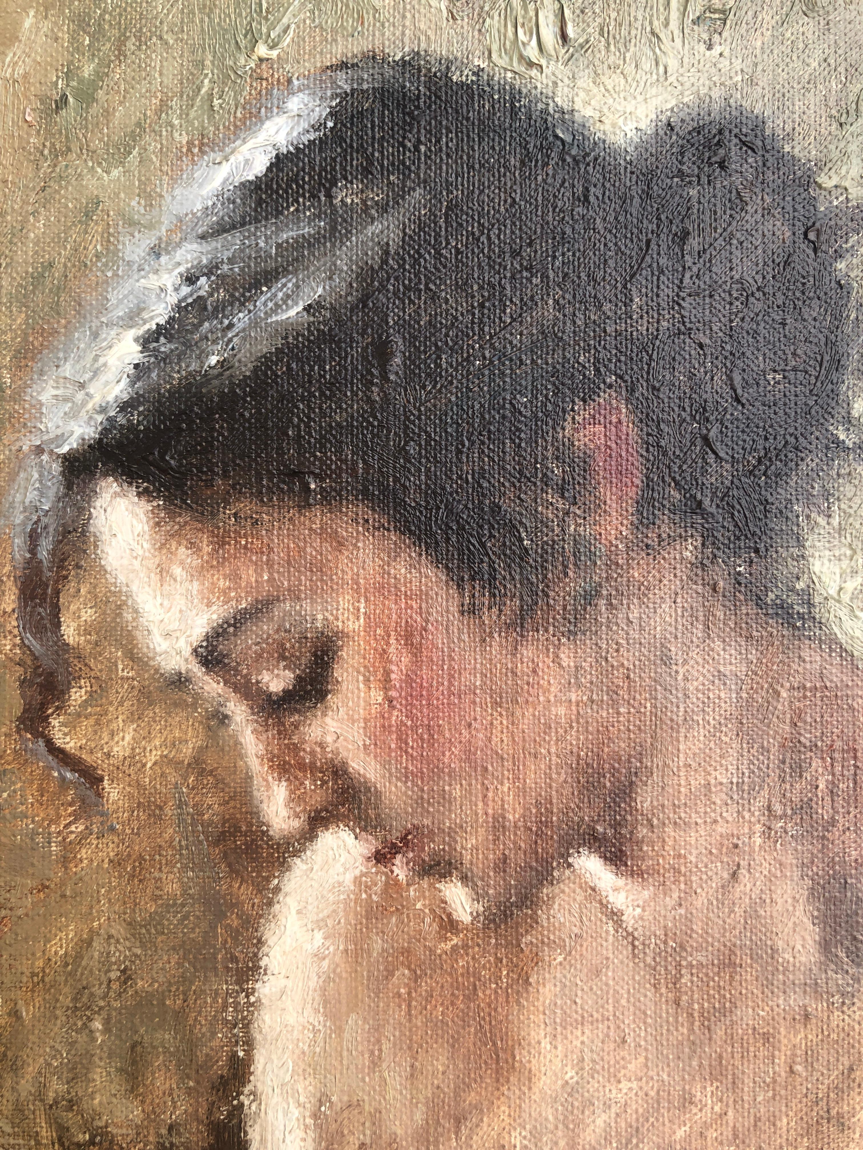 Pittura ad olio su tela di una donna nuda 1