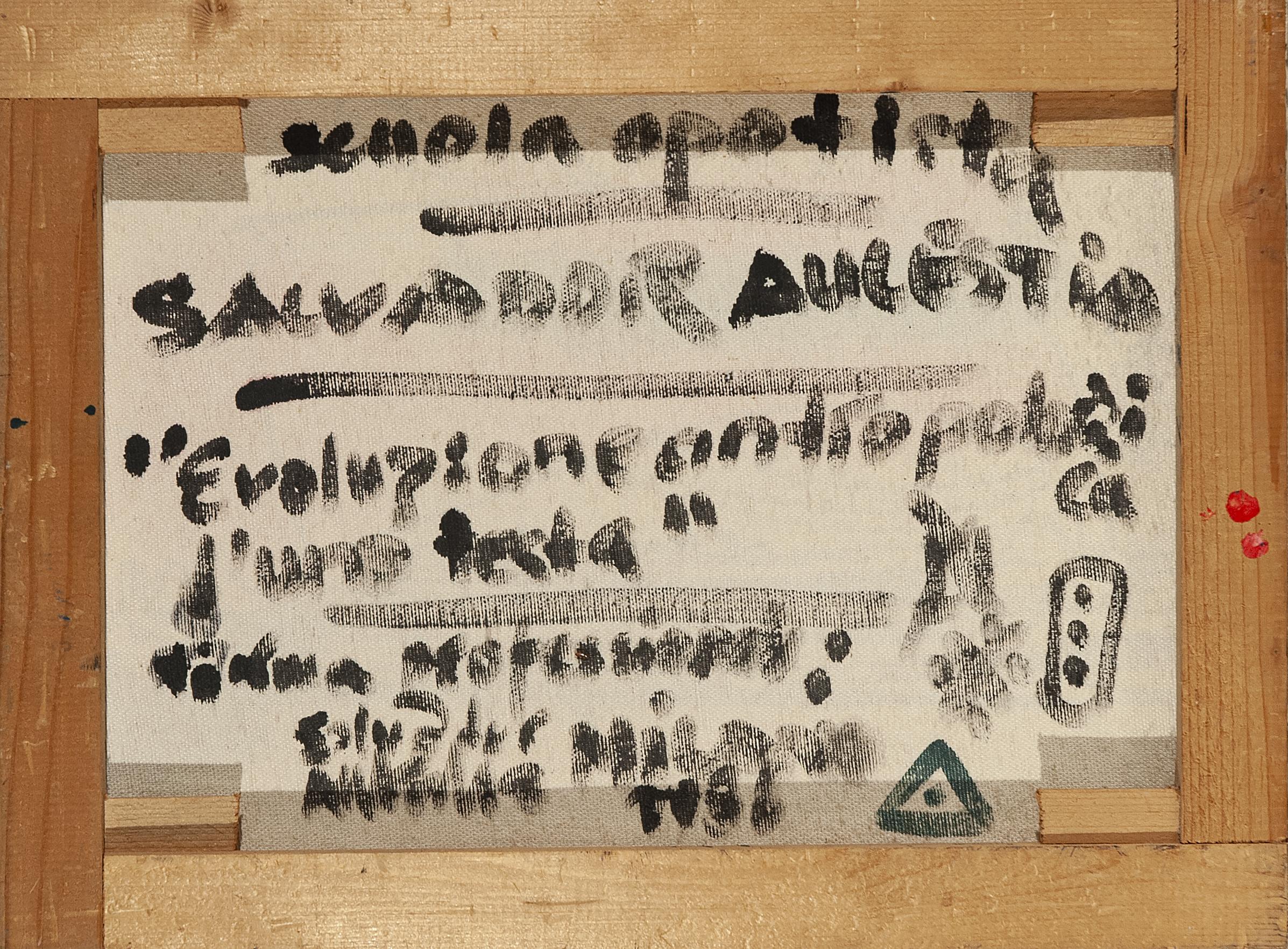 « Évoluzione antropologica di una testa » (évolution anthropologique d'une tête) - Painting de Salvador Aulestia