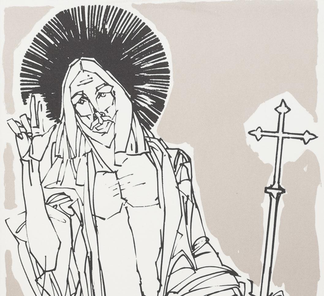 Cristo benedicente - Salvador Aulestia (1915-1994) - litografia 76/100 in vendita 1