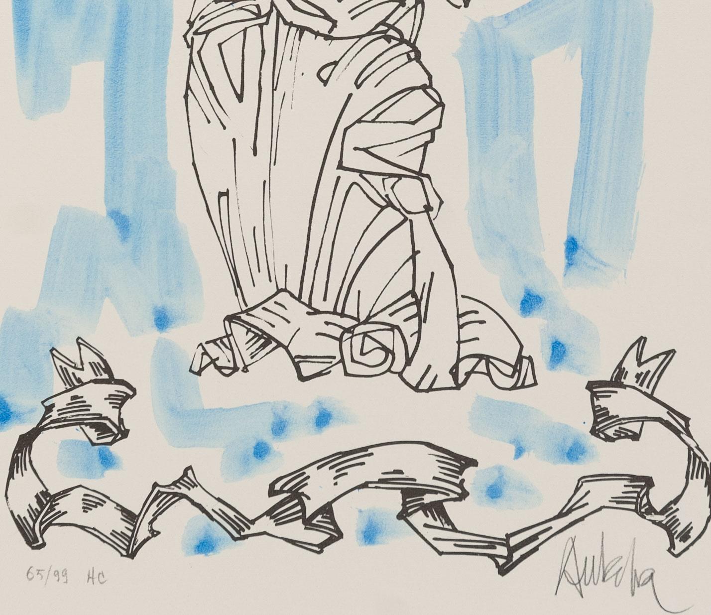San Gabriel Arcángel - Salvador Aulestia (1915-1994) - litografía en venta 2
