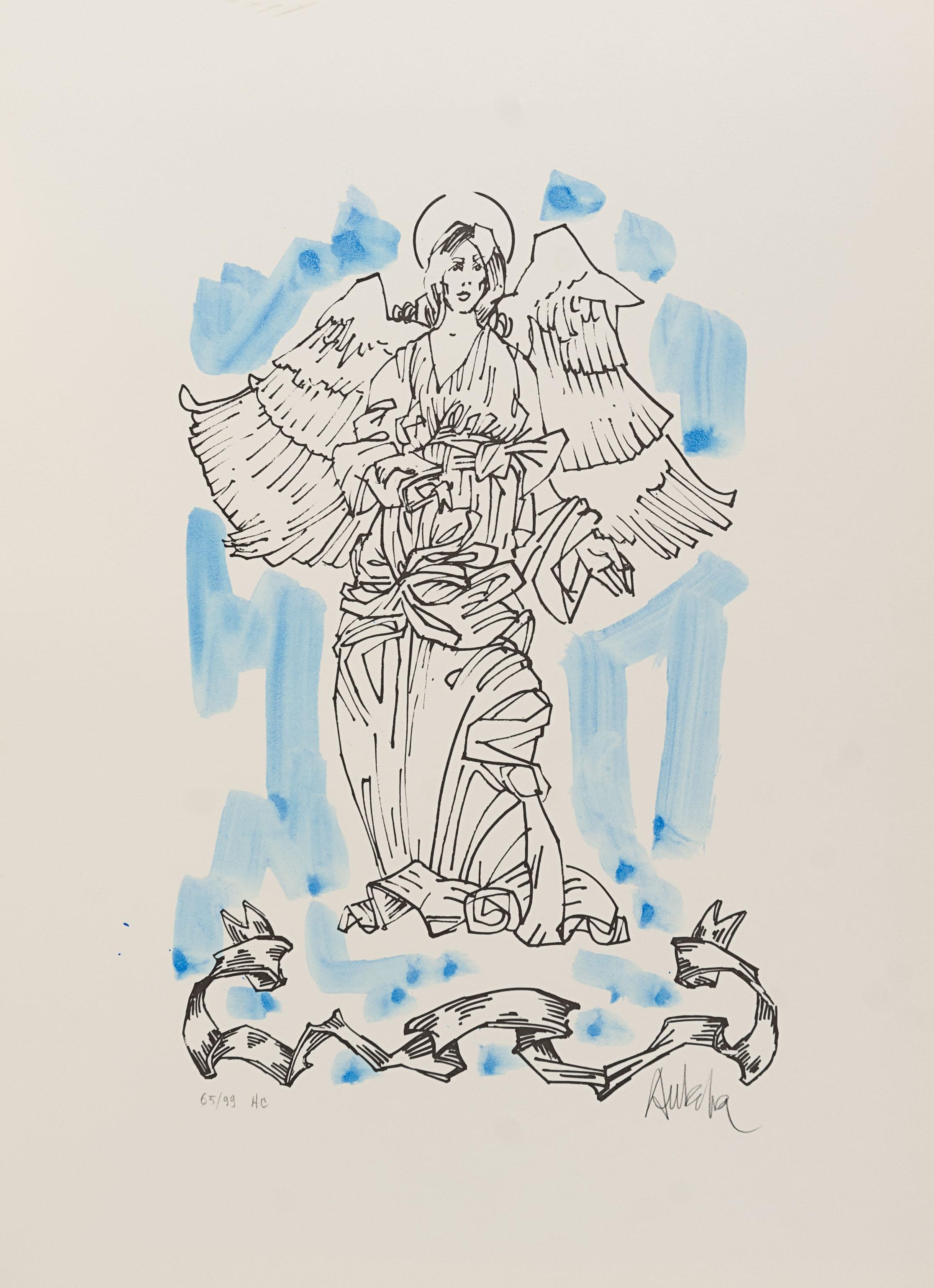 San Gabriele Arcangelo - Salvador Aulestia (1915-1994) - litografia