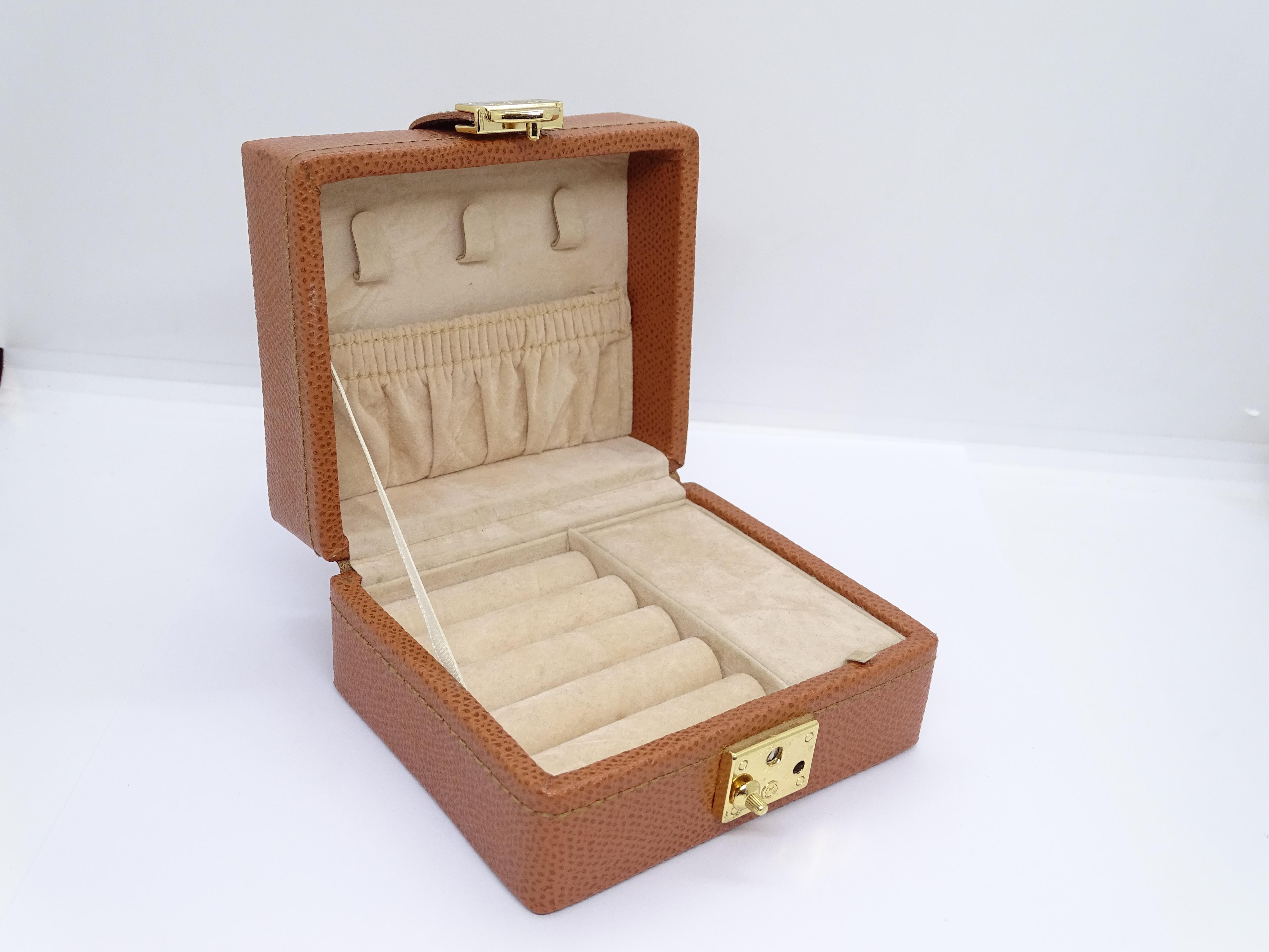 Salvador Bachiller Camel  briefcase, jewelry box  leather gold-plated brass For Sale 9