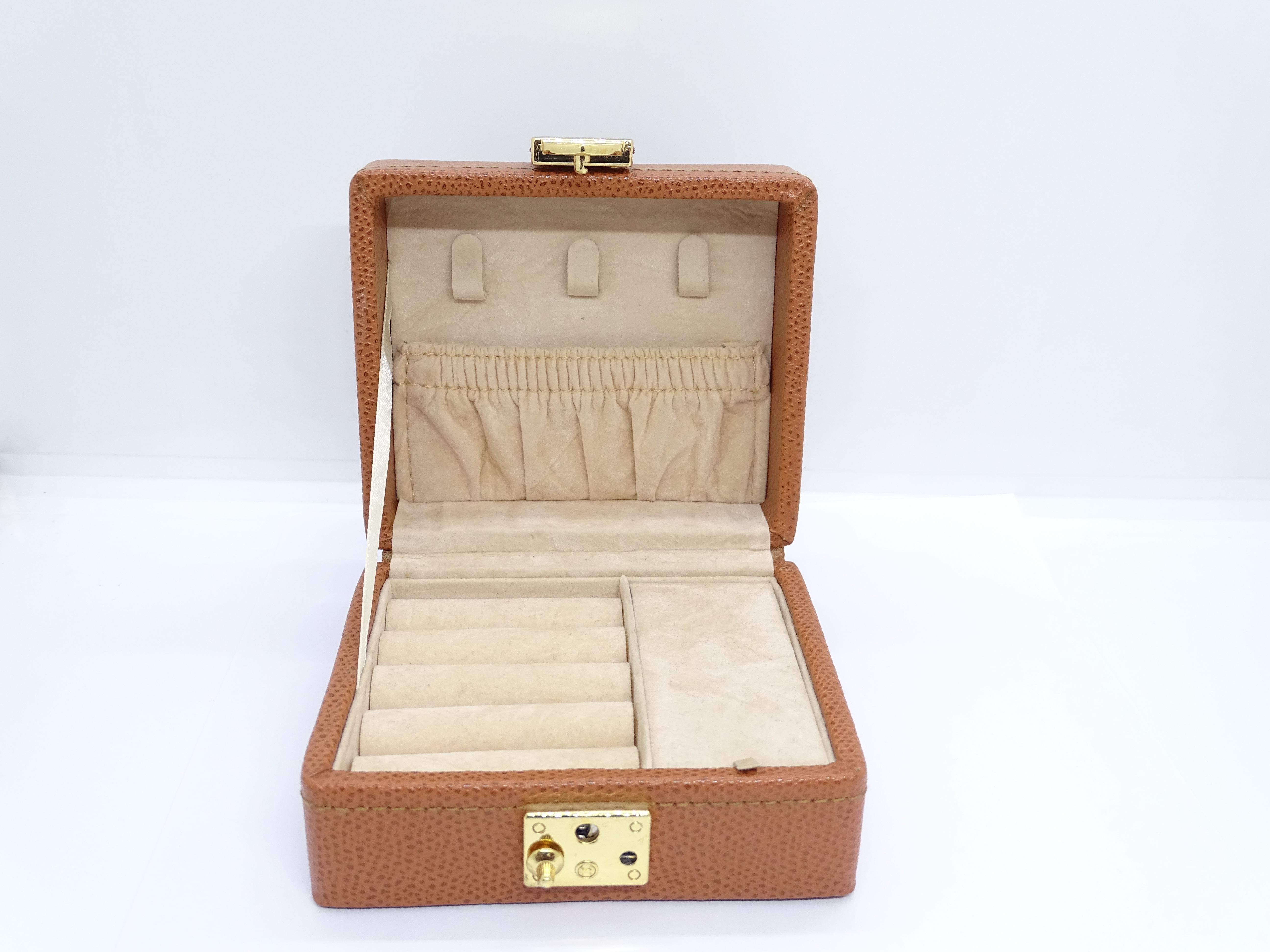 Salvador Bachiller Camel  briefcase, jewelry box  leather gold-plated brass For Sale 10