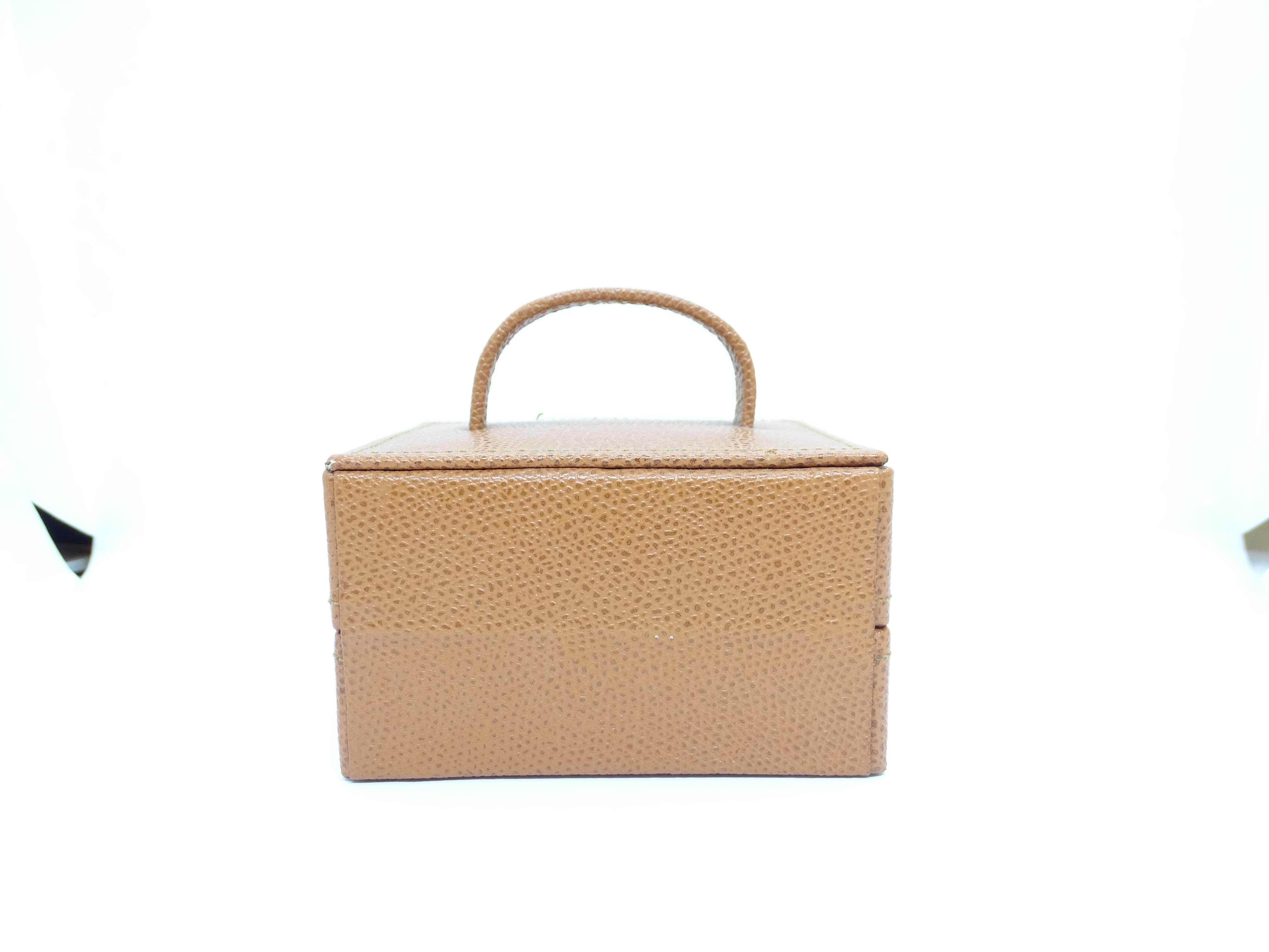 Salvador Bachiller Camel  briefcase, jewelry box  leather gold-plated brass For Sale 14