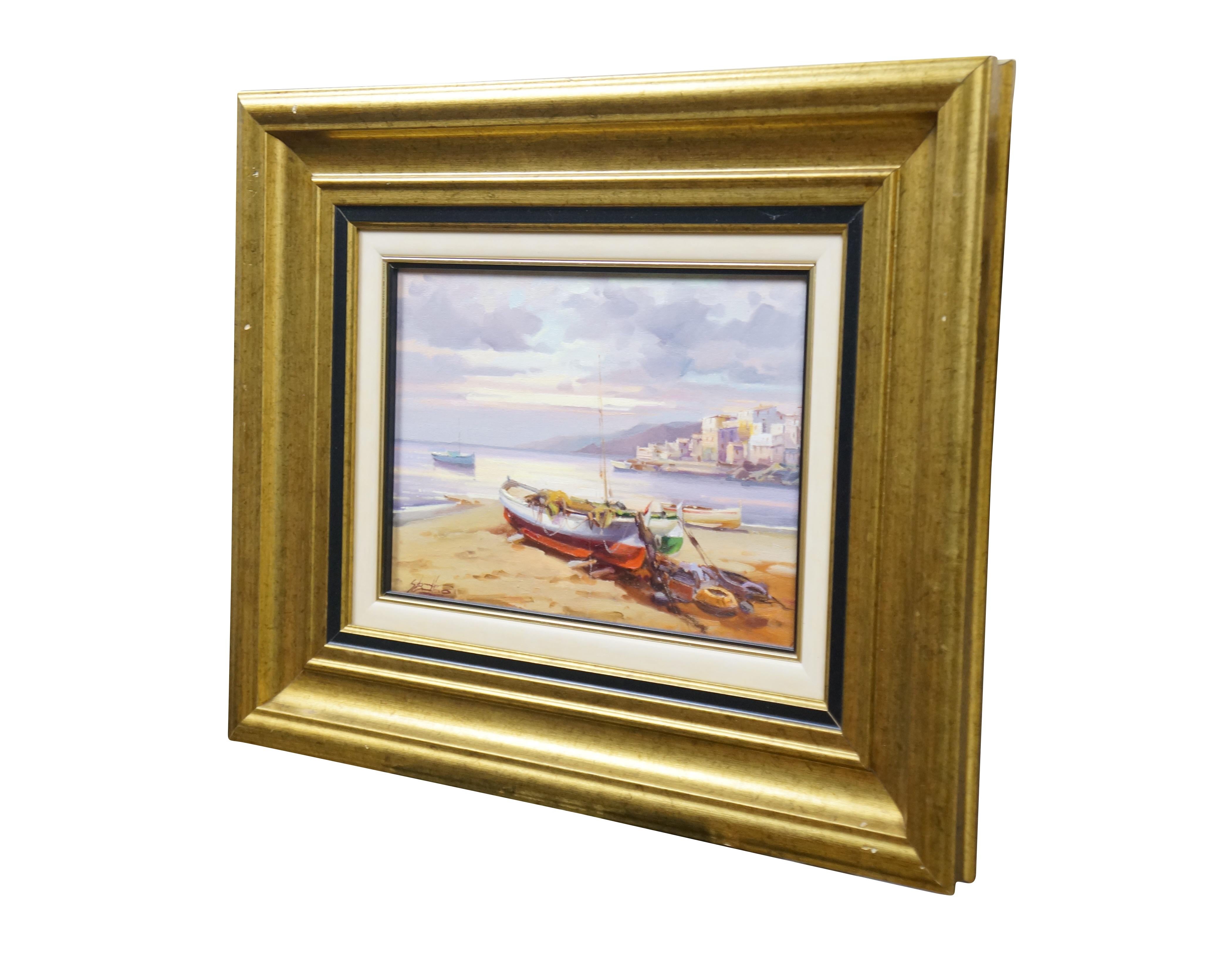 Salvador Caballero 'Costa Brava' Küstenlandschaft Seelandschaft Hafen Gemälde 22