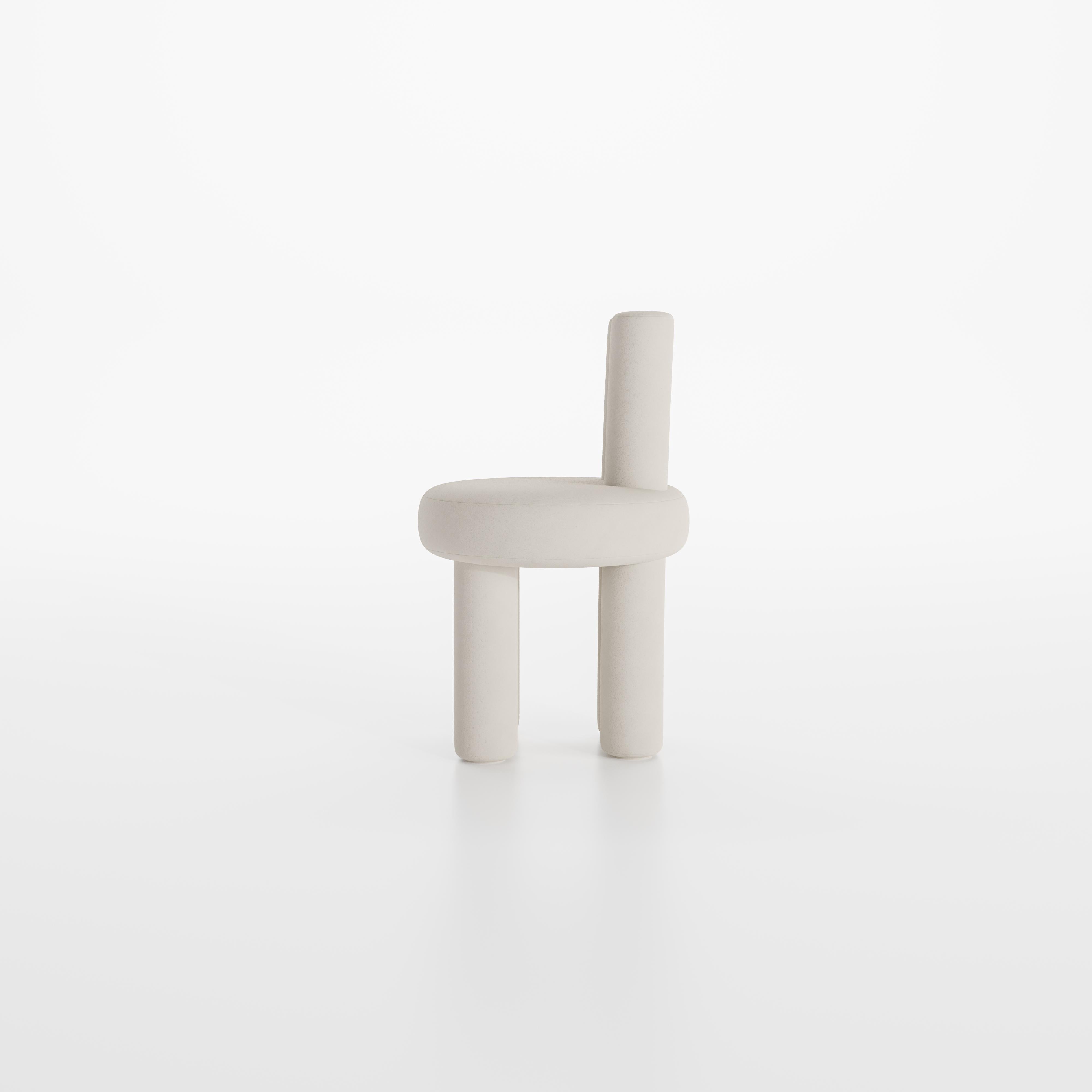 Portuguese Salvador Chair Misty Beige Velvet For Sale