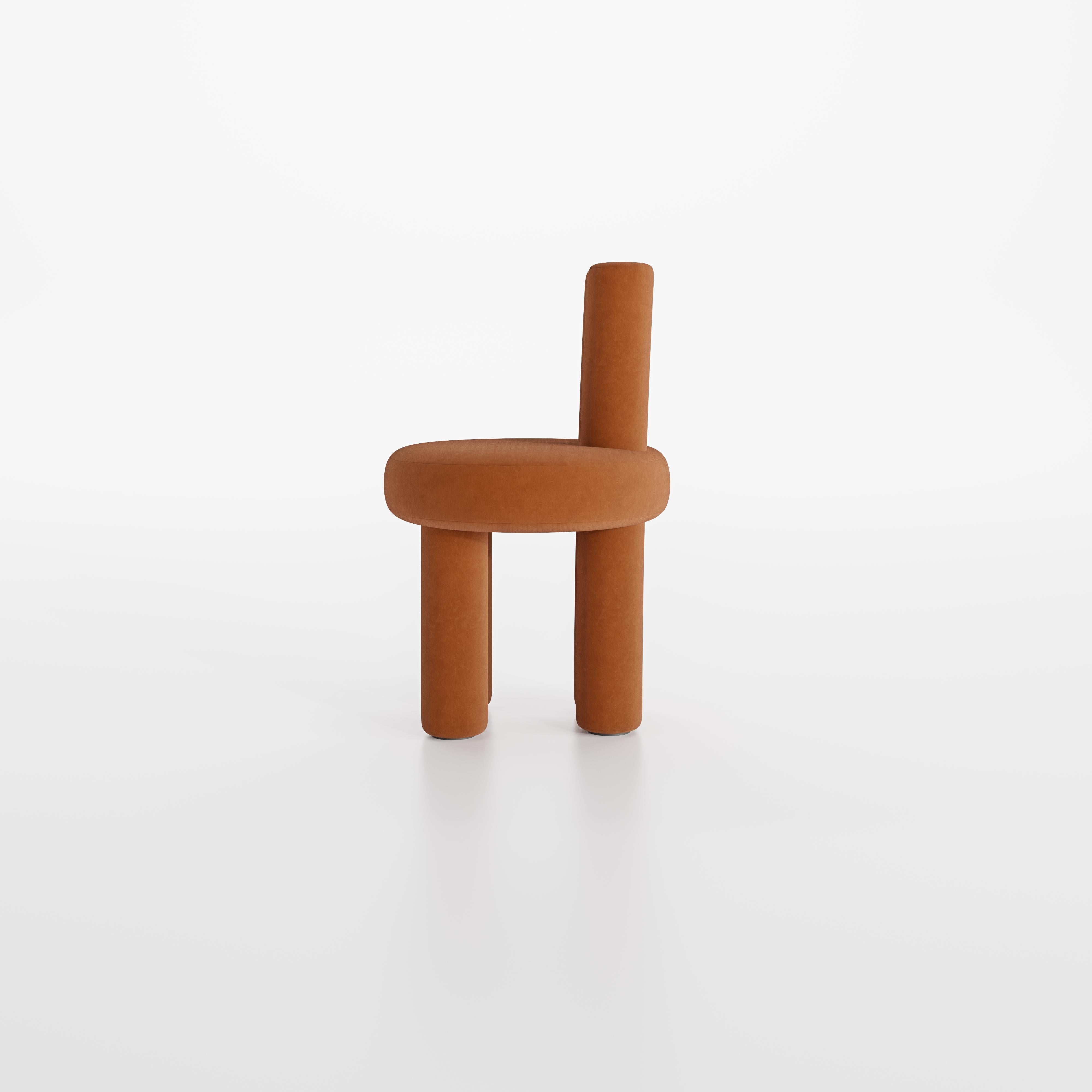Post-Modern Salvador Chair Terracotta Velvet For Sale
