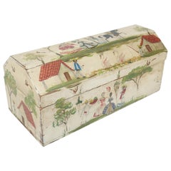 Salvador Corona Mexican Folk Art Wood Trinket Jewelry Box, C.1940