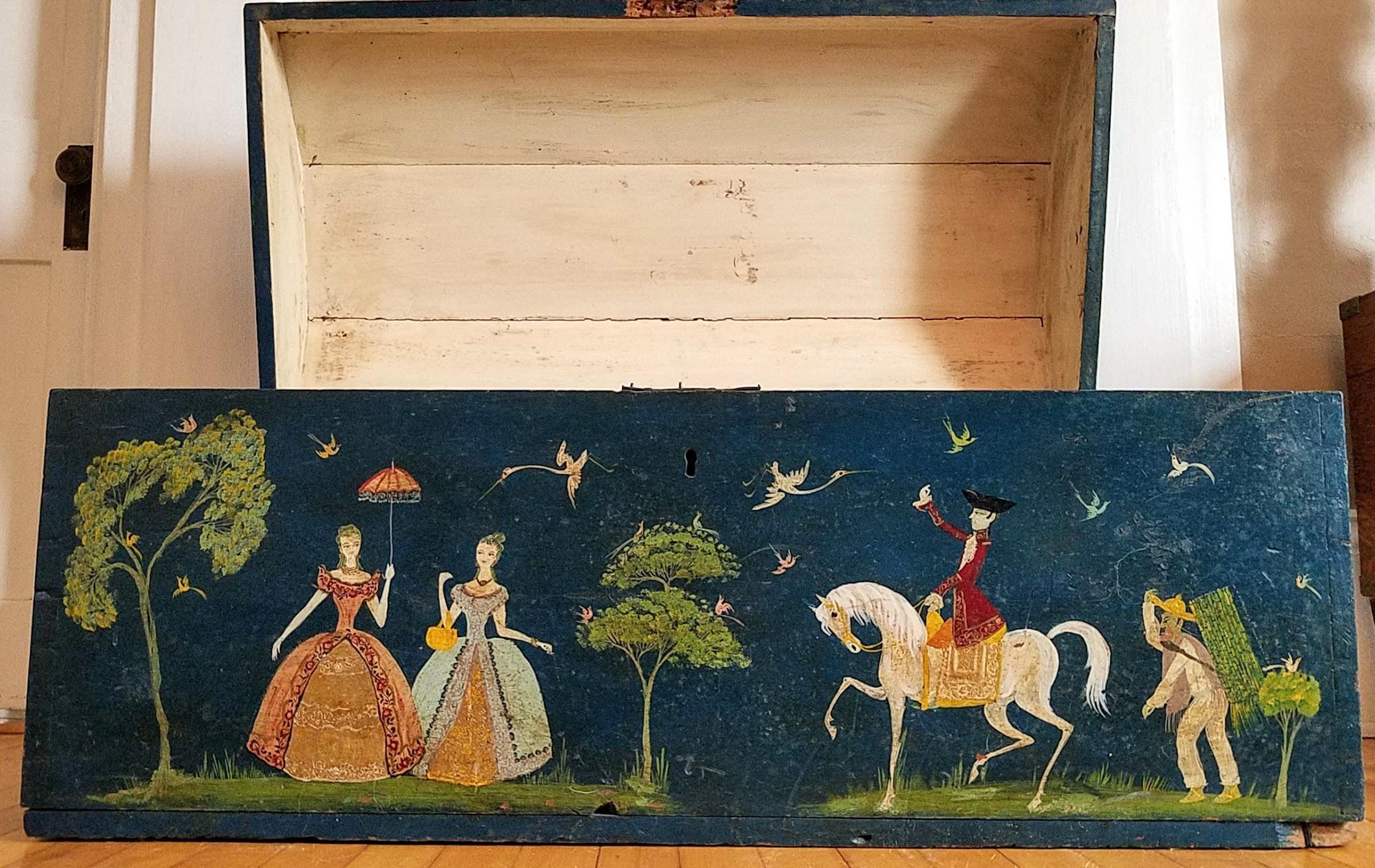 Salvador Corona Painted Blanket Chest, Mexico, circa 1940 3