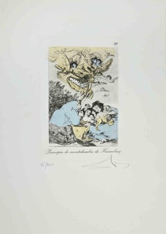 Vintage Principio de Incertidumbre de Heisenberg - Etching, Drypoint and Pochoir  - 1977