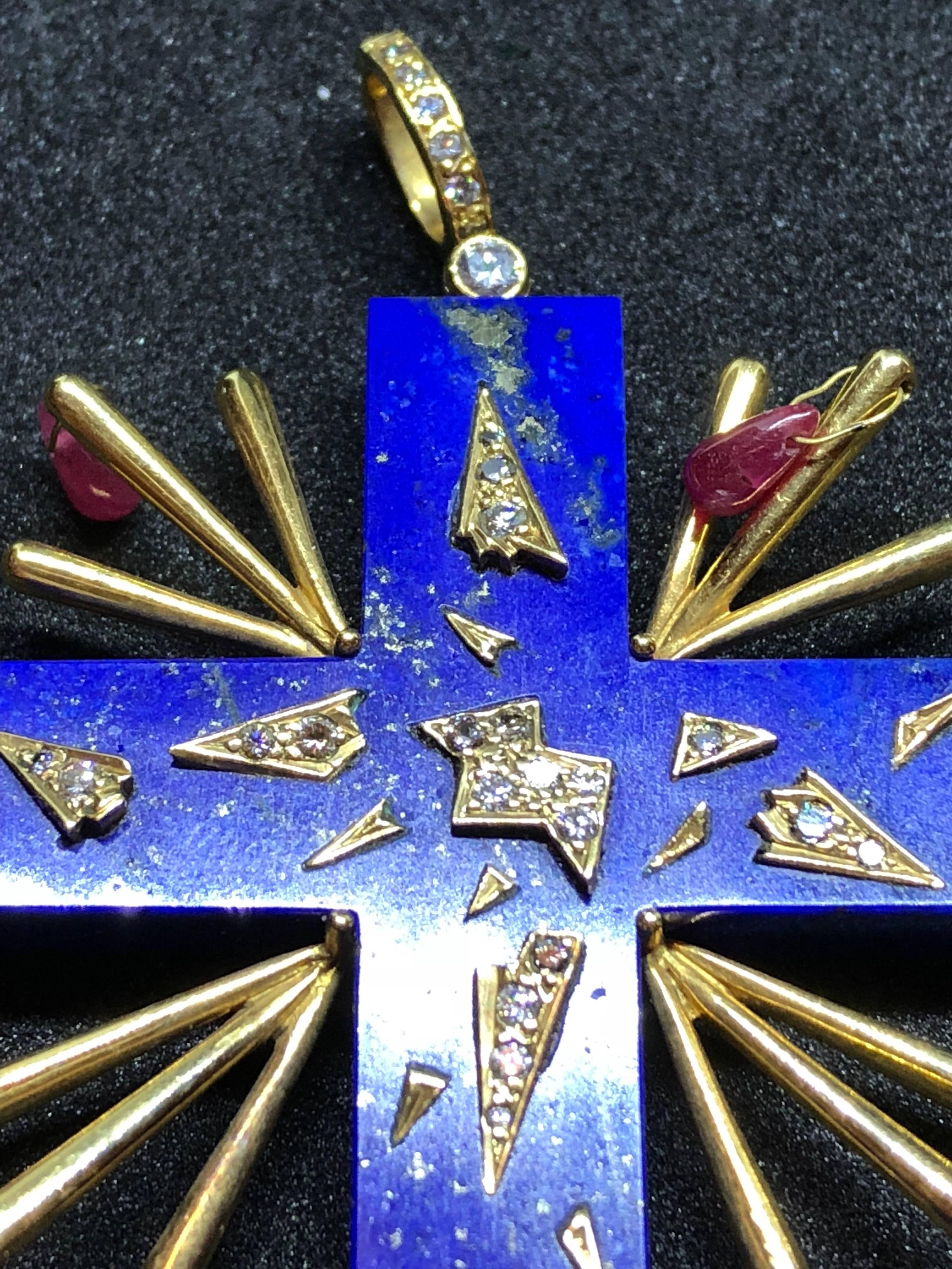 Appliqué Salvador Dalí Lapis Lazuli Gala Cross For Sale