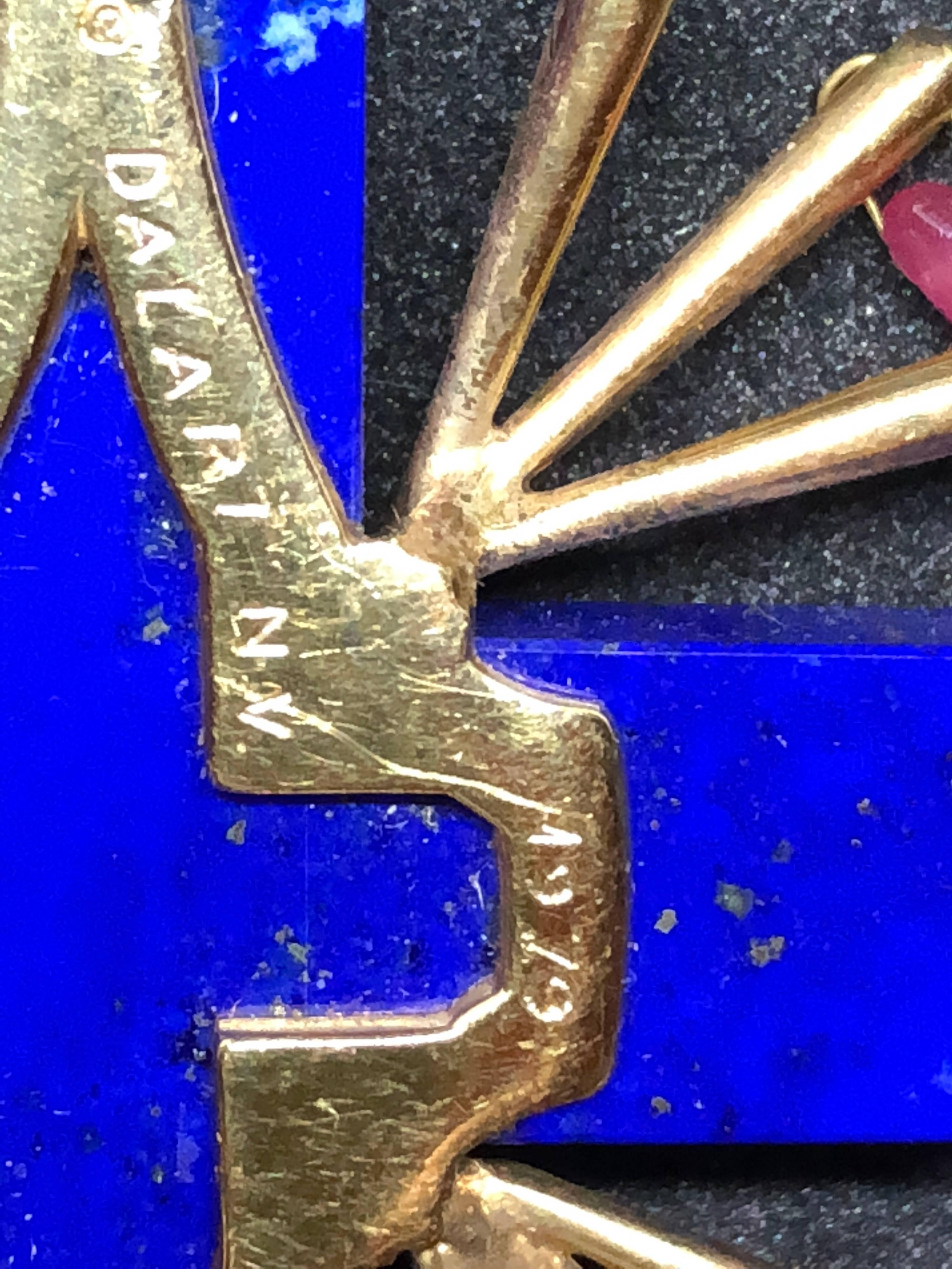 Gold Salvador Dalí Lapis Lazuli Gala Cross For Sale