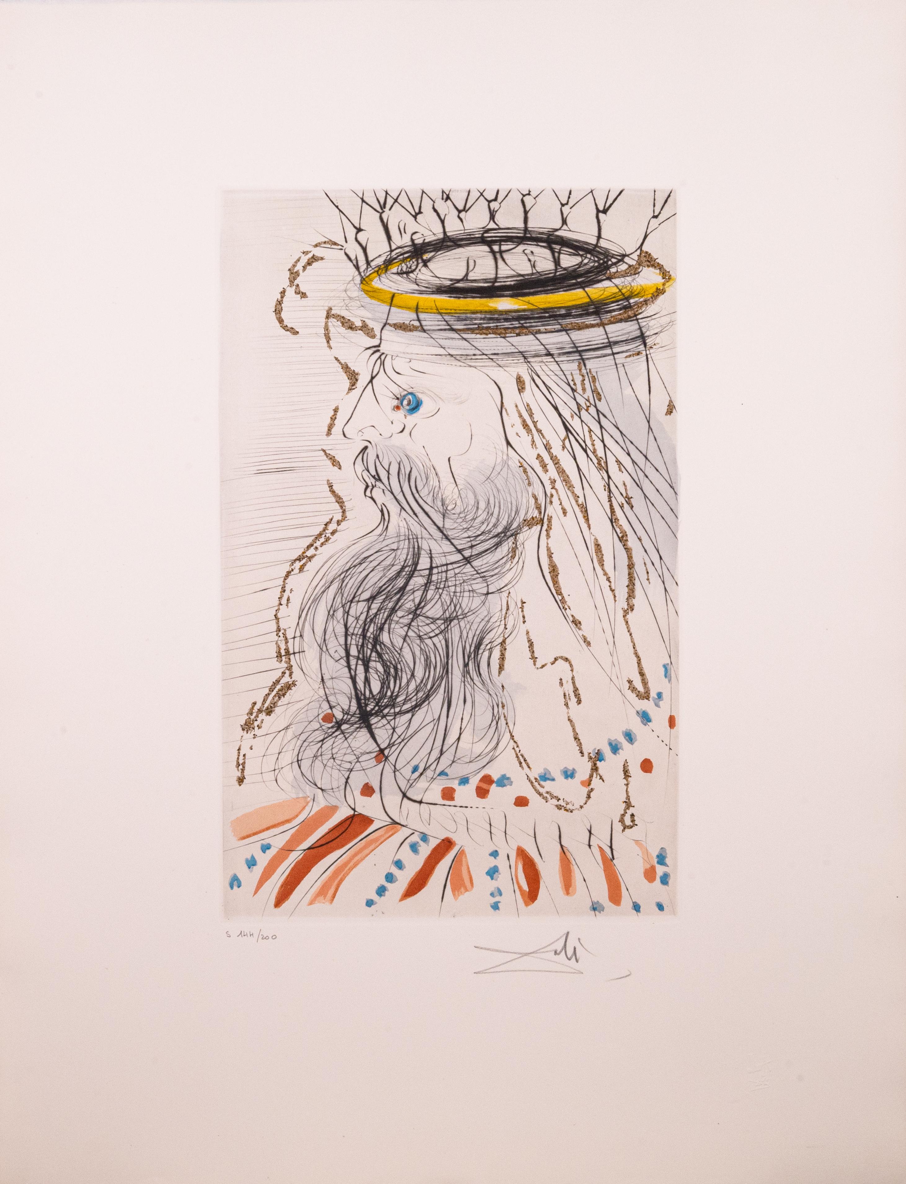 12 œuvres de Salvador Dali : Song of Songs signé Gravure moderne, aquatinte, poussière d'or en vente 5
