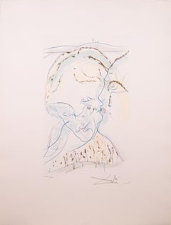 12 œuvres de Salvador Dali : Song of Songs signé Gravure moderne, aquatinte, poussière d'or