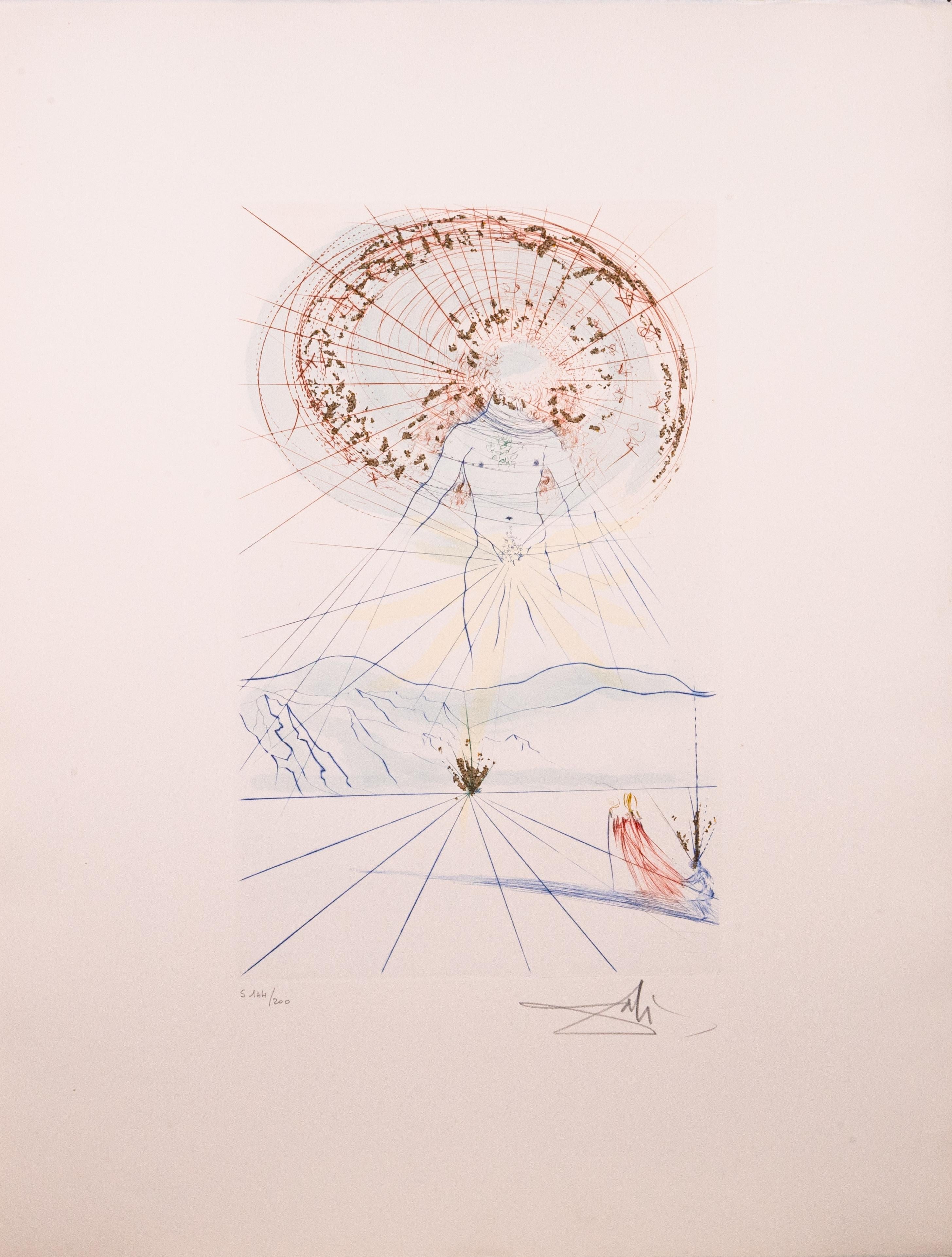 Salvador Dali 12 Werke: Song of Songs, signierte moderne Radierung, Aquatinta, Goldstaub im Angebot 3